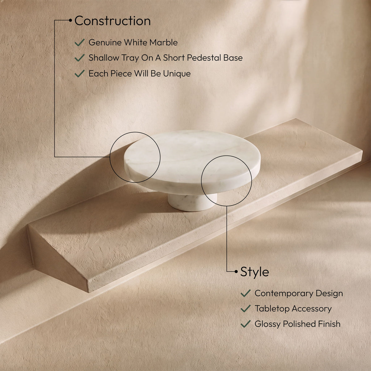 Ralston - Genuine Marble Tray