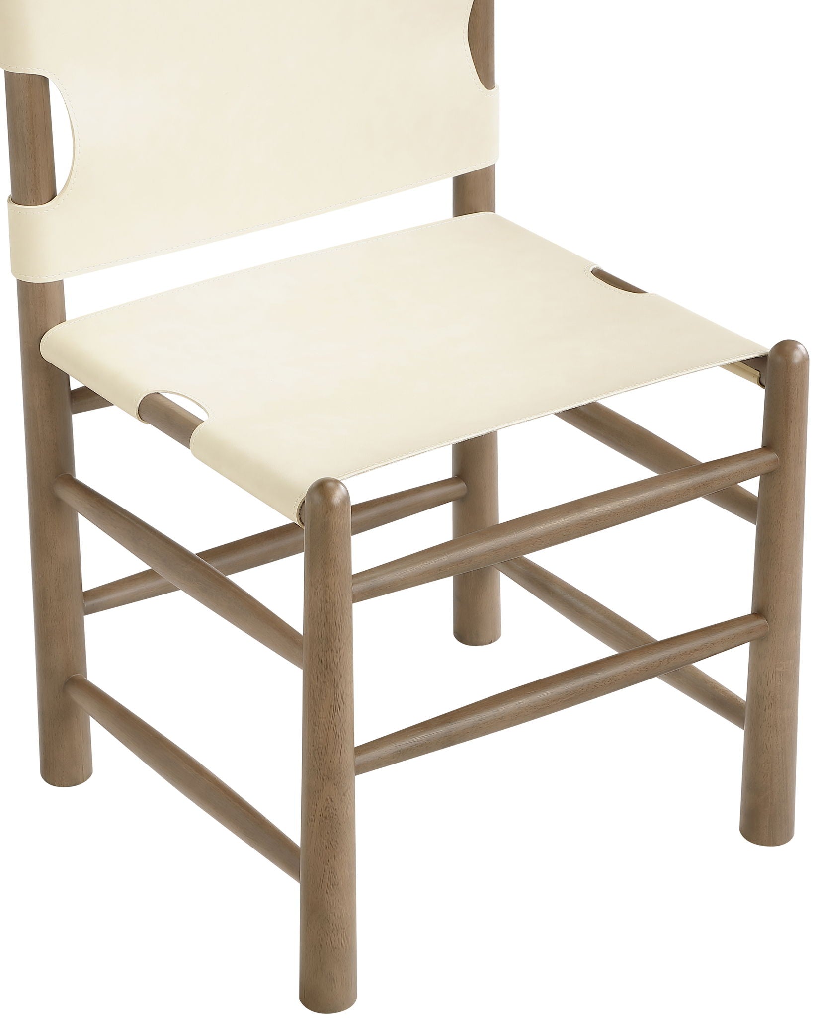 Santos - Vegan Leather Upholstered Dining Chair With Stained Brown Base (Set of 2)