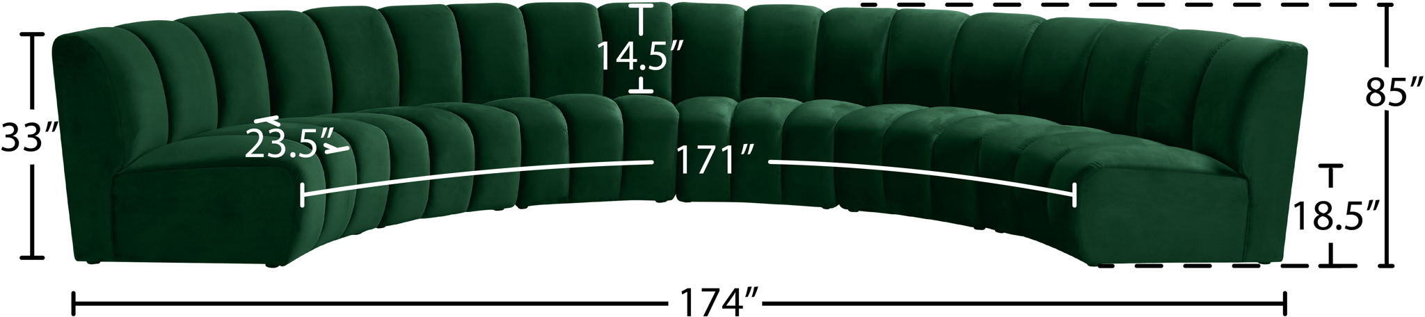 Infinity - 6 Piece Velvet Modular Sectional