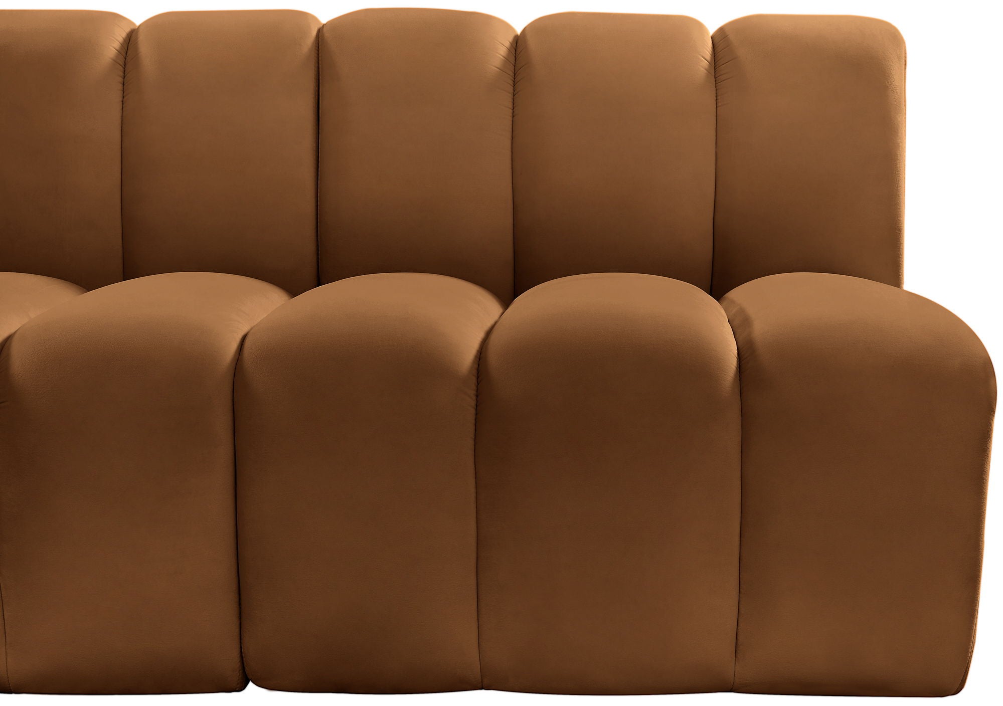 Arc - Velvet 6 Piece Modular Sofa - Saddle