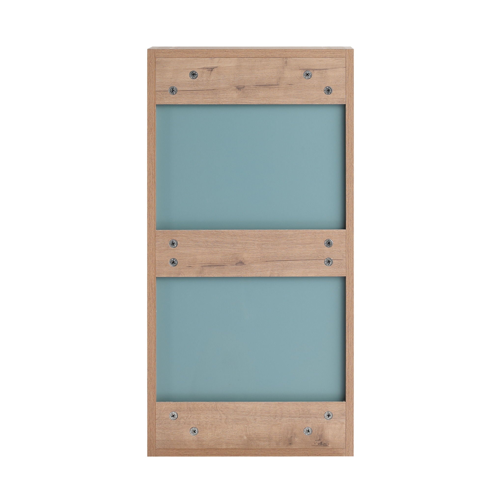 14" Bathroom Mirror Cabinet With Adjustable Shelves, Wall Mounted Medicine Storage Cabinet Frame With Soft Closing Hinges - Imitative Oak