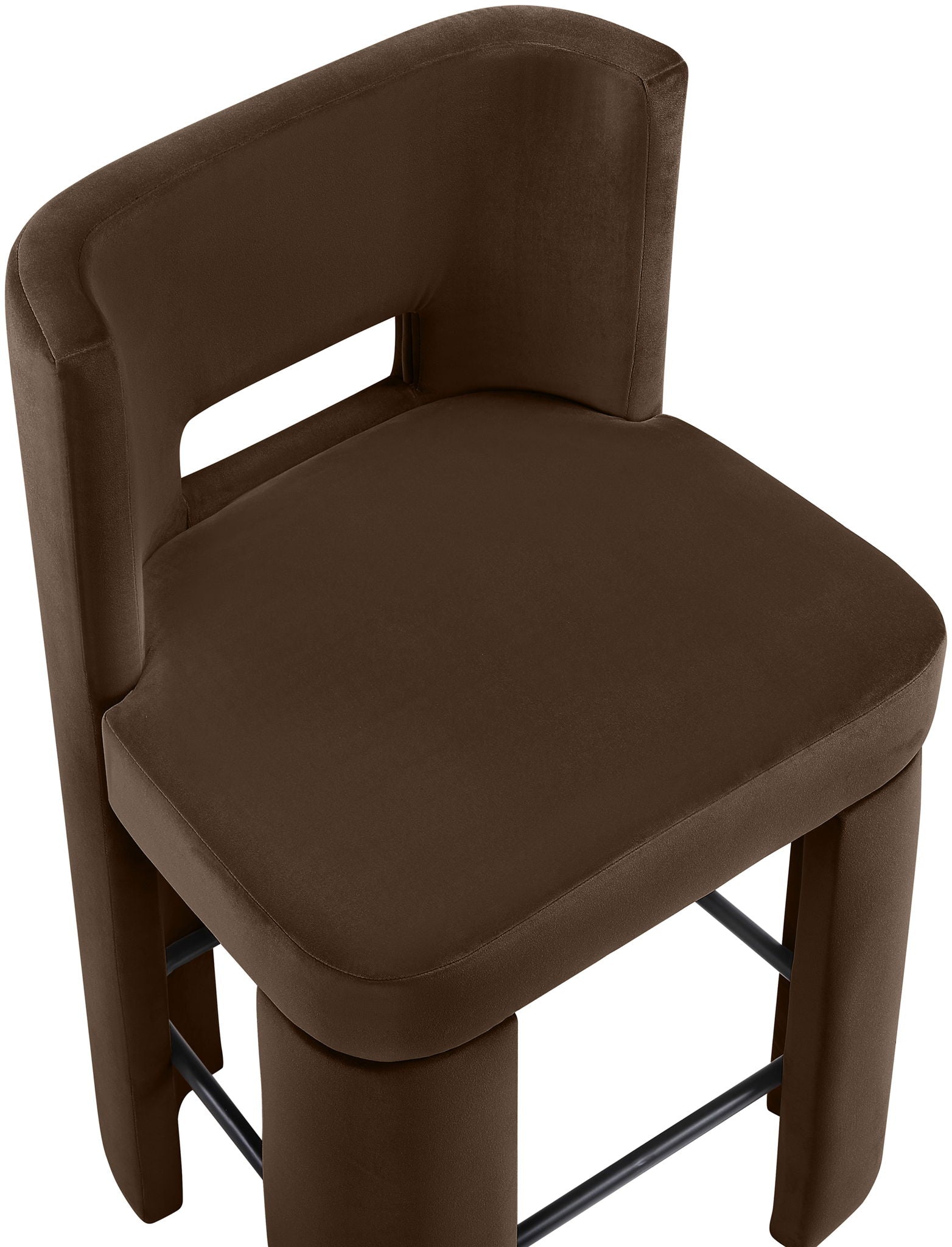 Zuno - Velvet Performance Fabric Upholstered Counter Stool (Set of 2)