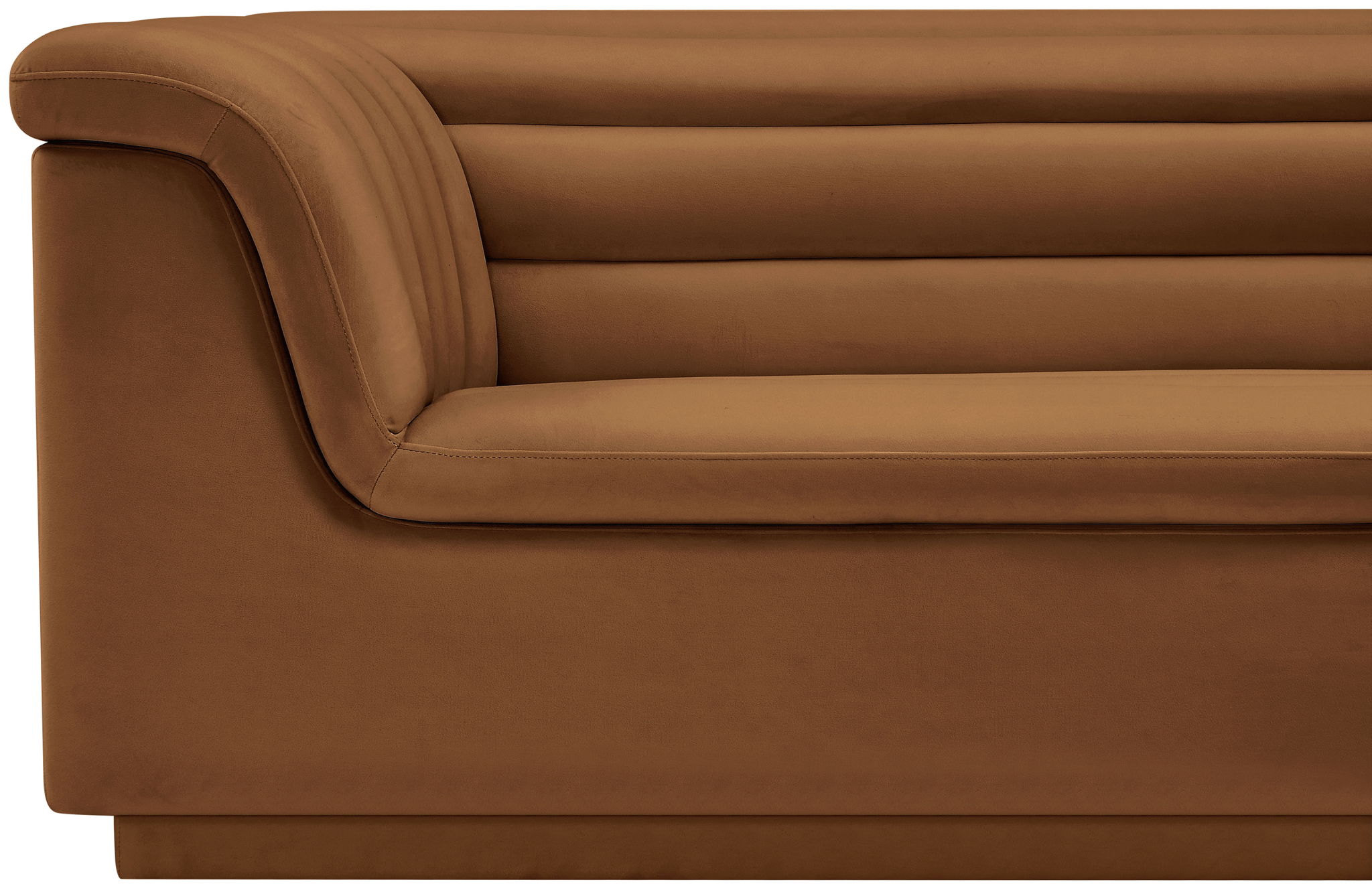 Cascade - Velvet Loveseat - Saddle