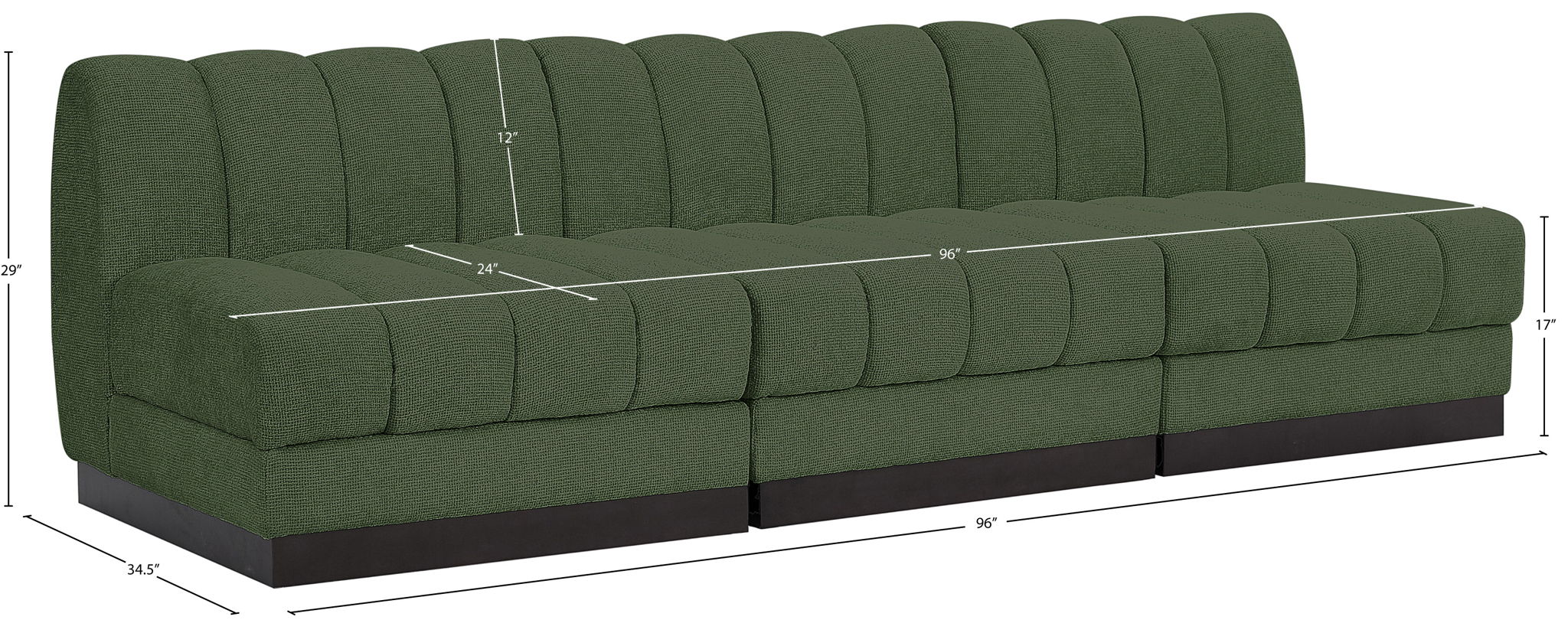Quinn - 3 Seat Modular Armless Sofa
