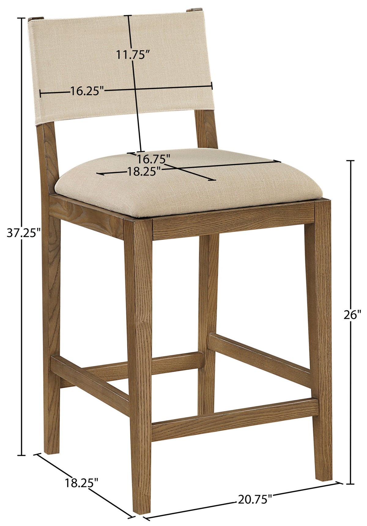 Avon - Linen Textured Performance Fabric Counter Stool