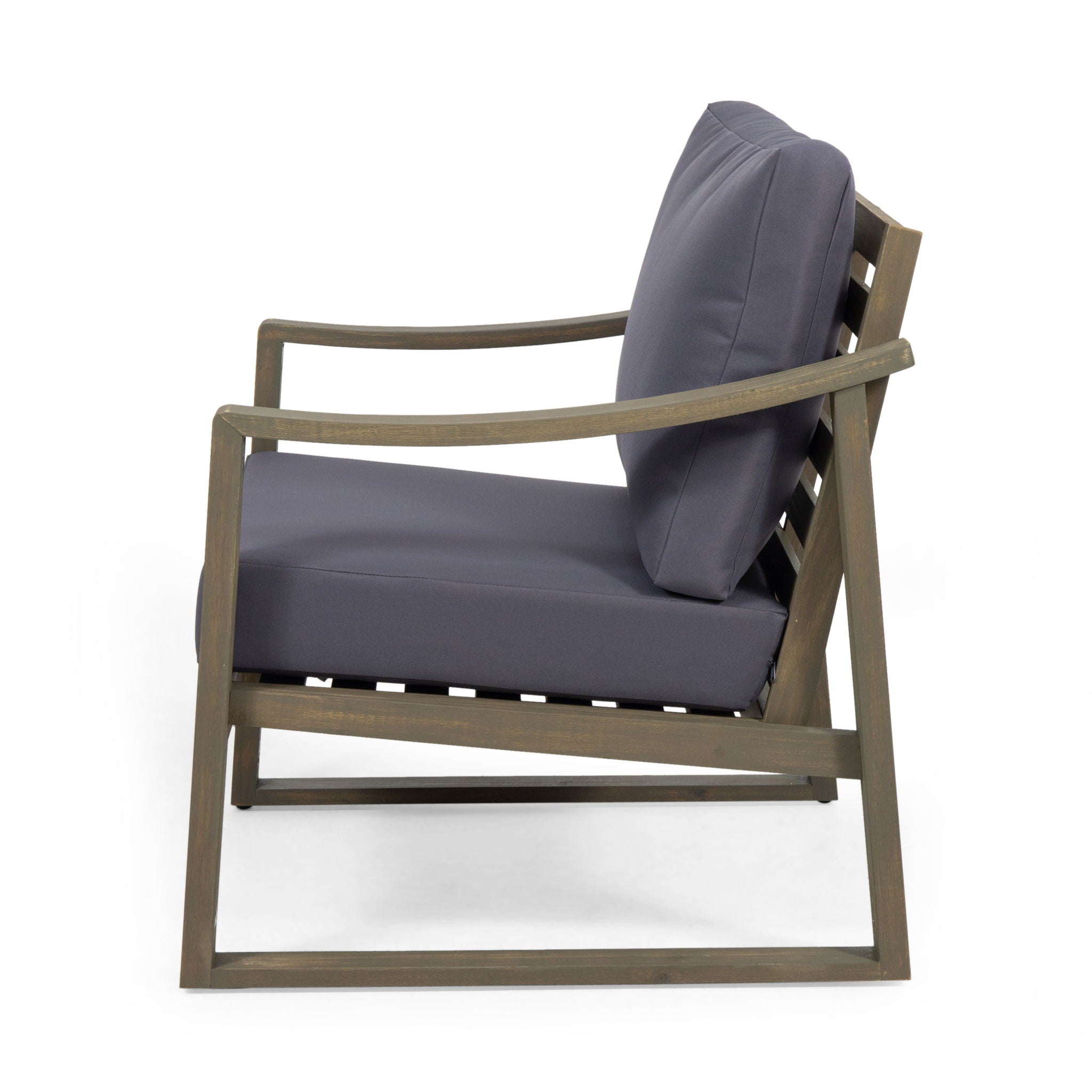 Samwell - Club Chair Outdoor Seating Acacia Wood - Dark Gray