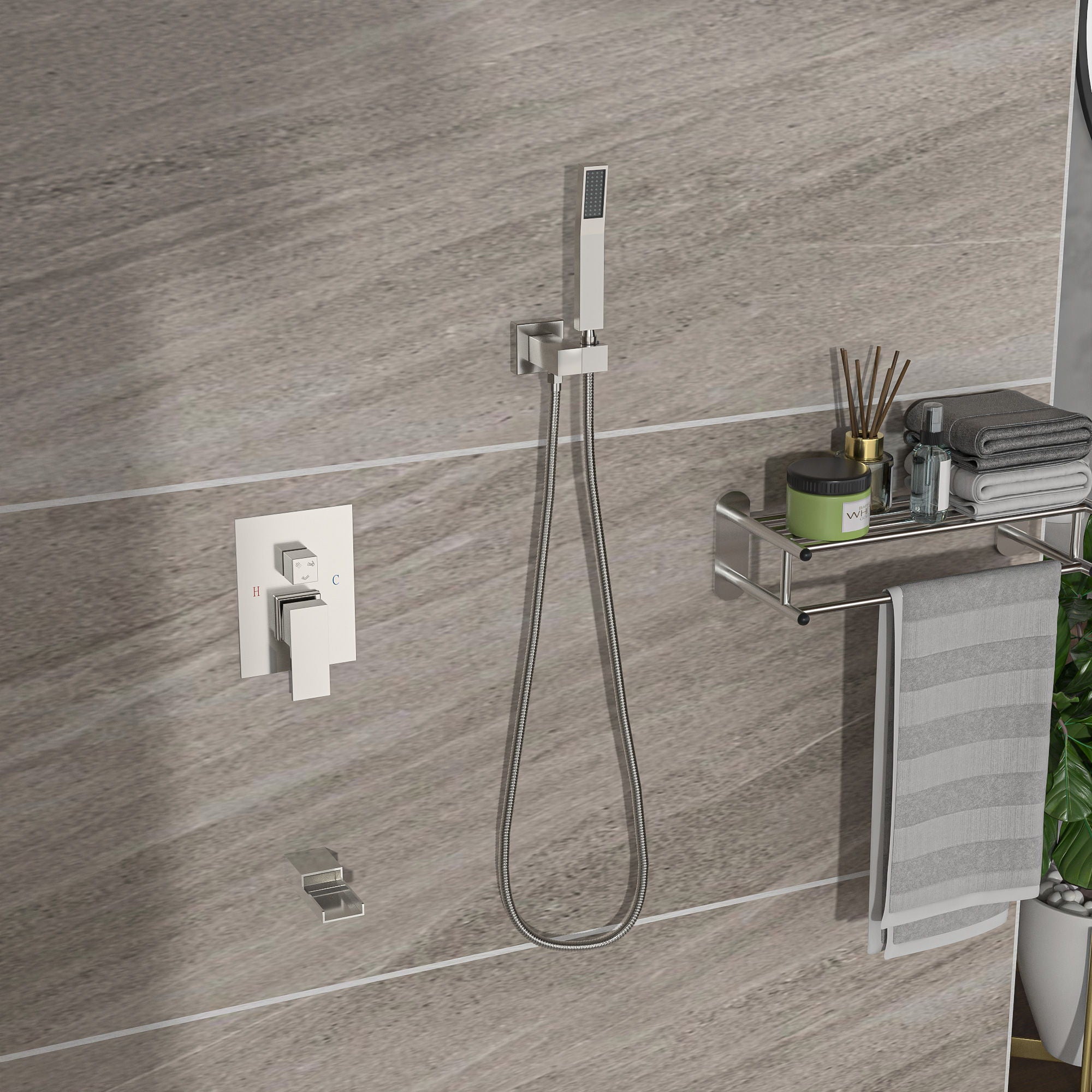 10" Wall Mounted Square Shower System With Rough In Valve