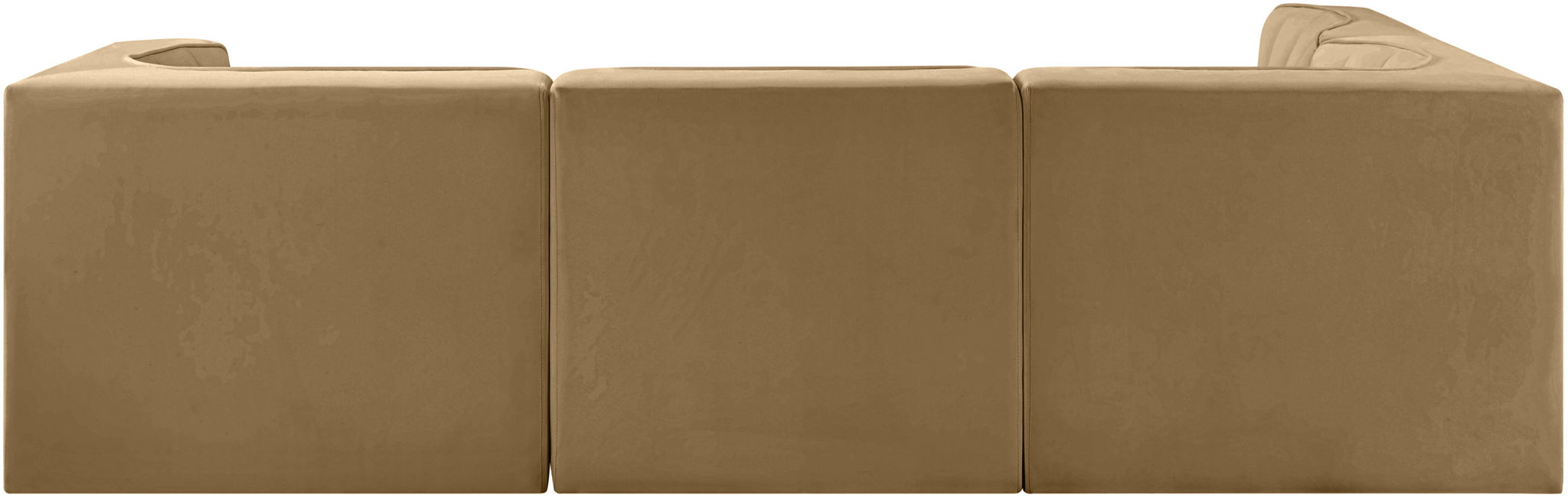Rummi - Velvet Performance Fabric Upholstered 4 Piece Modular Sectional