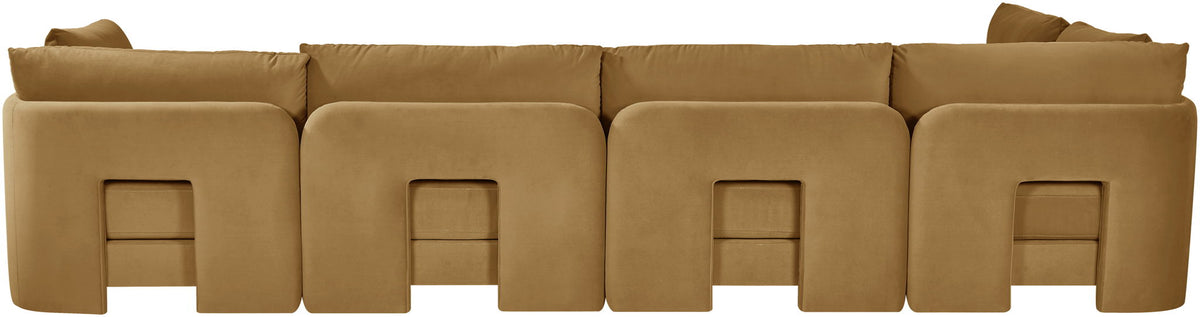 Hammond - Velvet Performance Fabric Upholstered 5 Piece L-Shaped Sectional