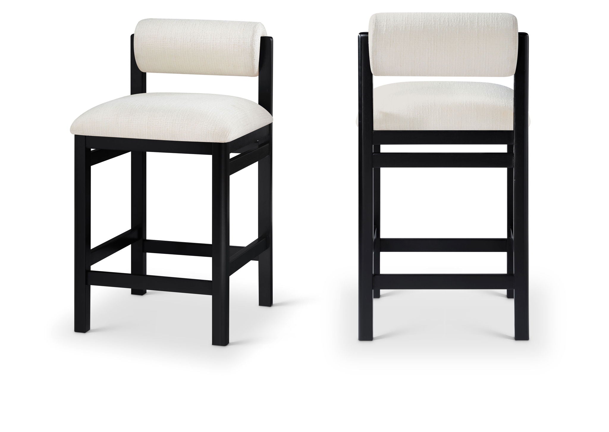 Roundhill - Fabric Counter Stool - Black Frame
