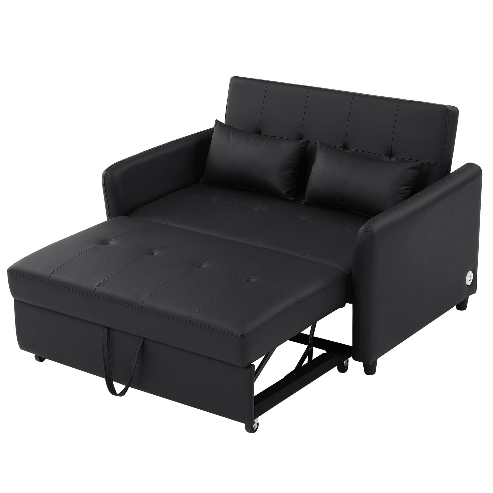 Convertible Sleeper Sofa Bed With 3 USB Ports