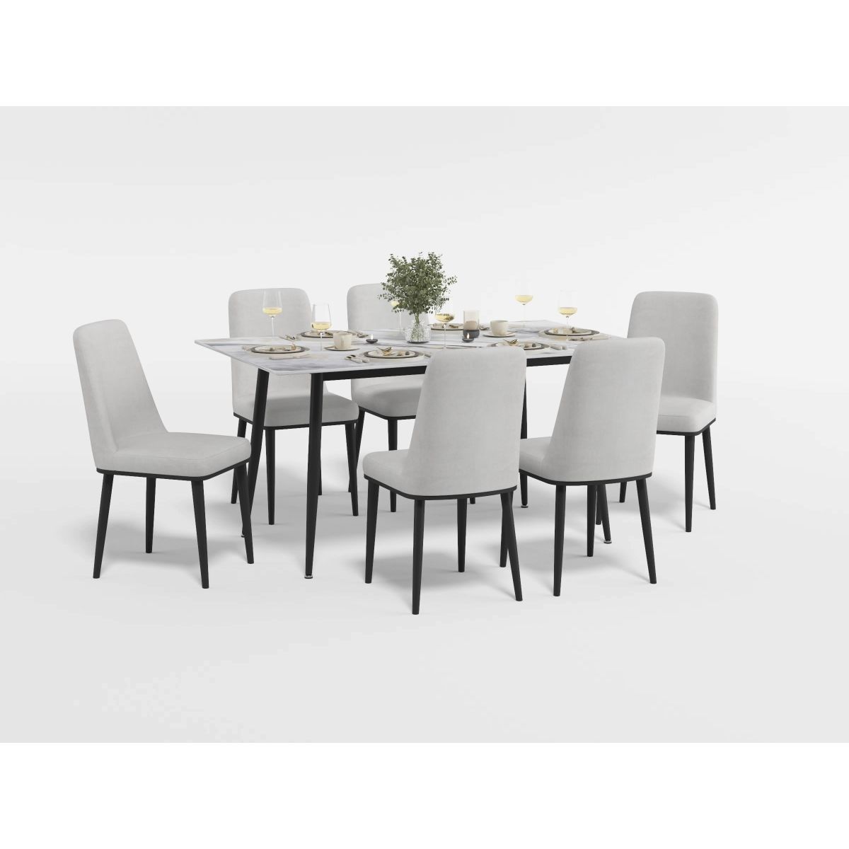 Salerno - Dining Table - Black / Gray