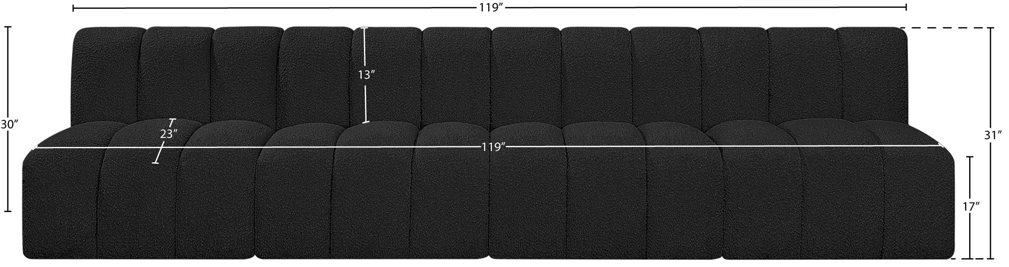 Arc - Boucle Fabric 4 Seats Modular Sofa