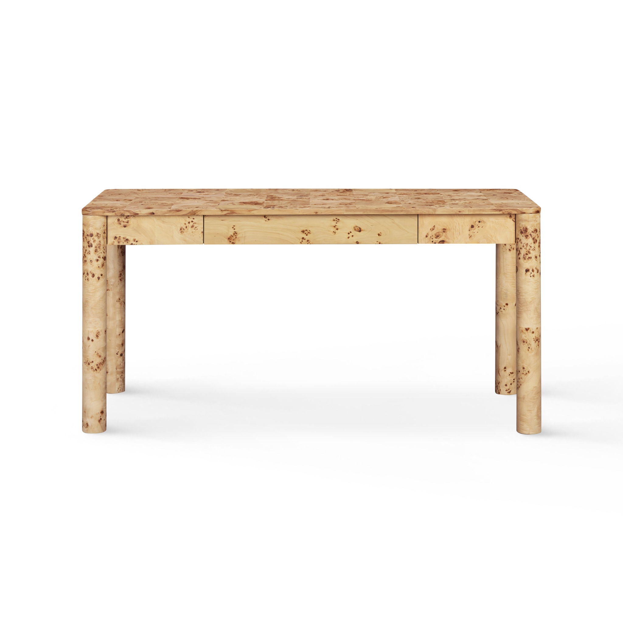Berri - Burl 3-Drawer Work Desk - Natural