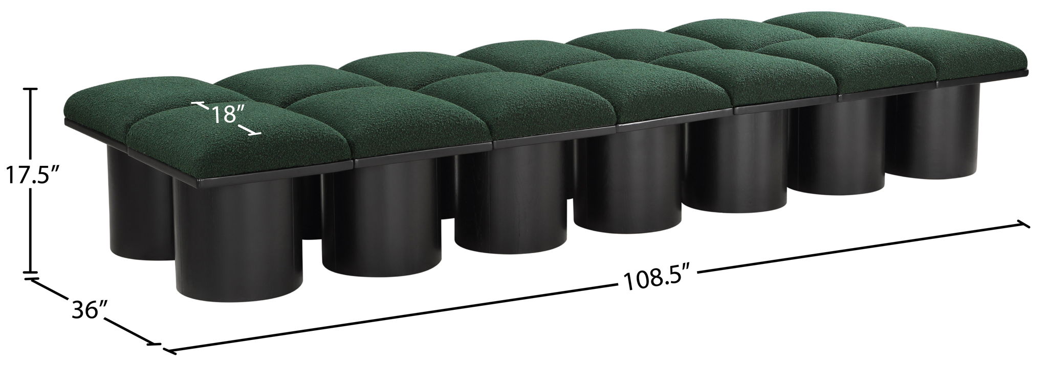 Pavilion - 14 Piece Modular Bench With Black Base
