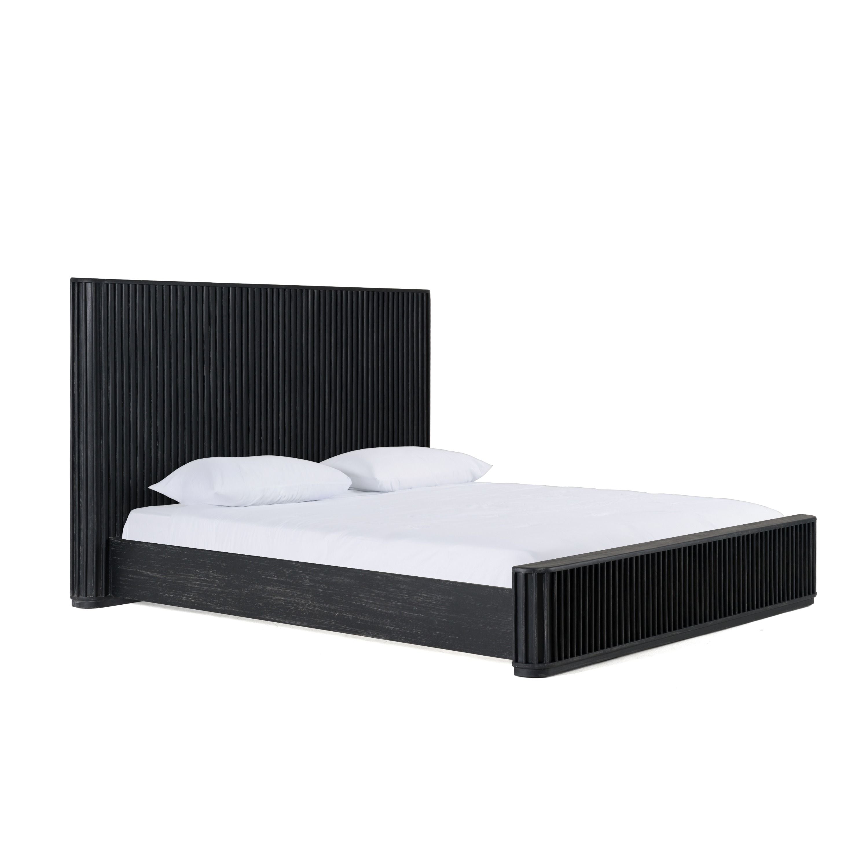 Modrest Fields - Modern Black Acacia Bedroom Set