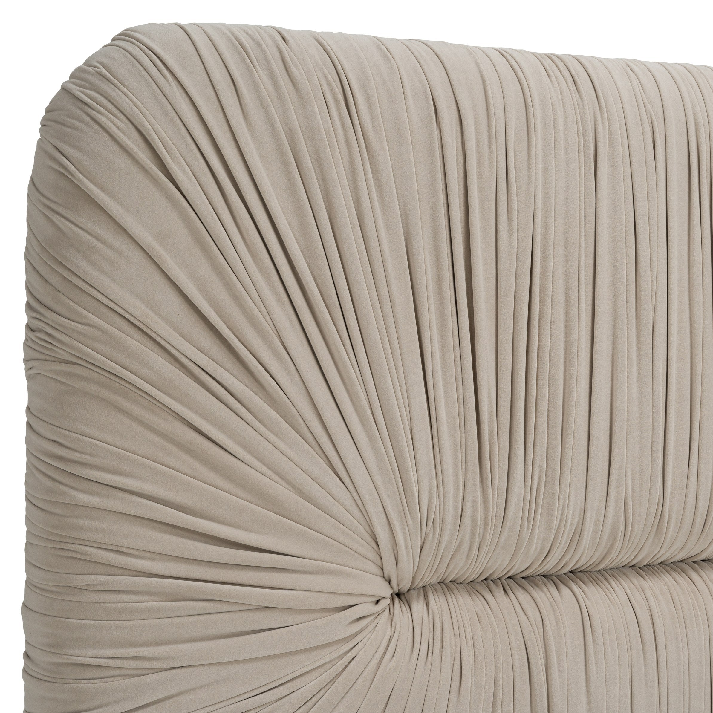 Modrest Florence - Modern Beige Velvet + Leatherette Bedroom Set