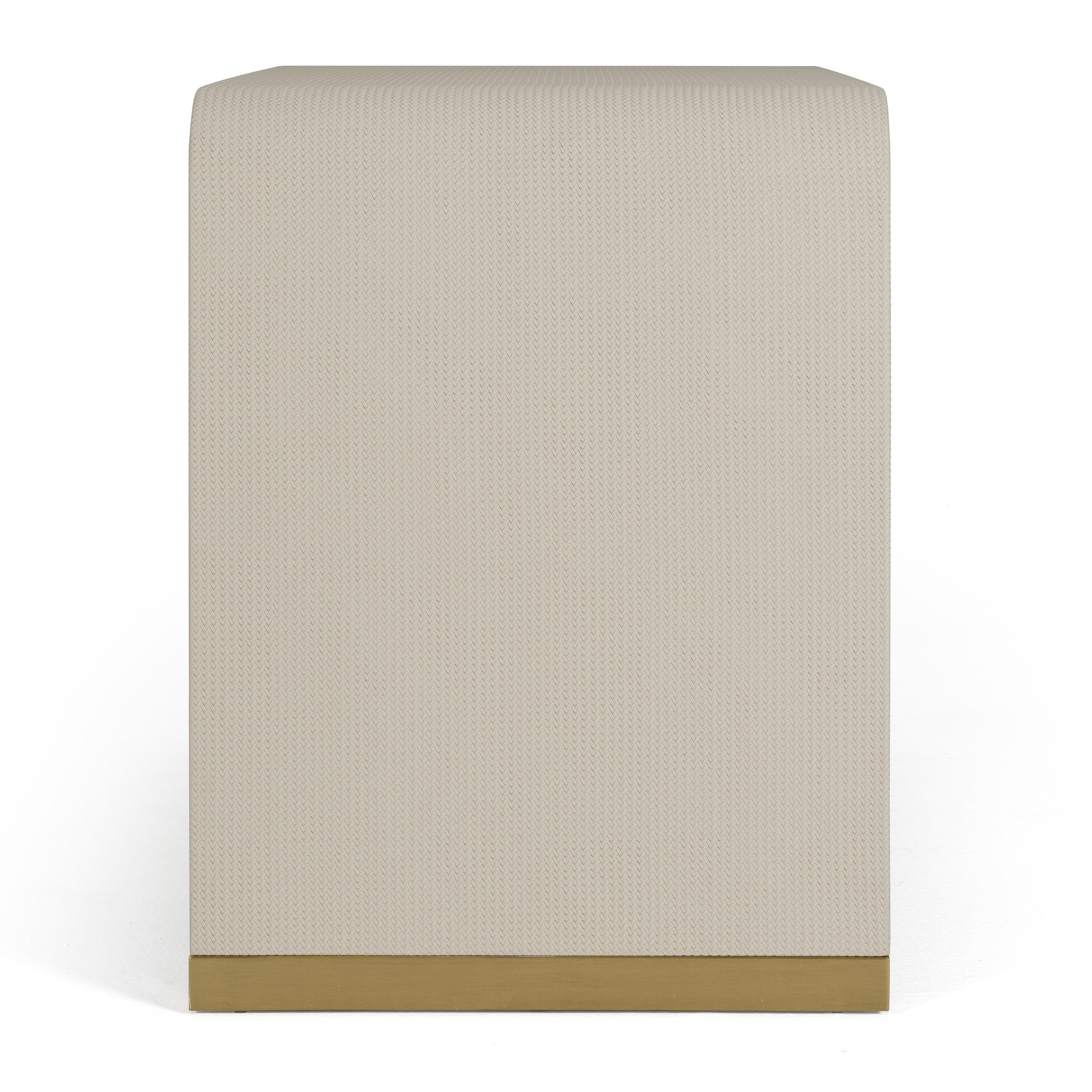 Modrest Florence - Modern Beige Leatherette + Gold Nightstand