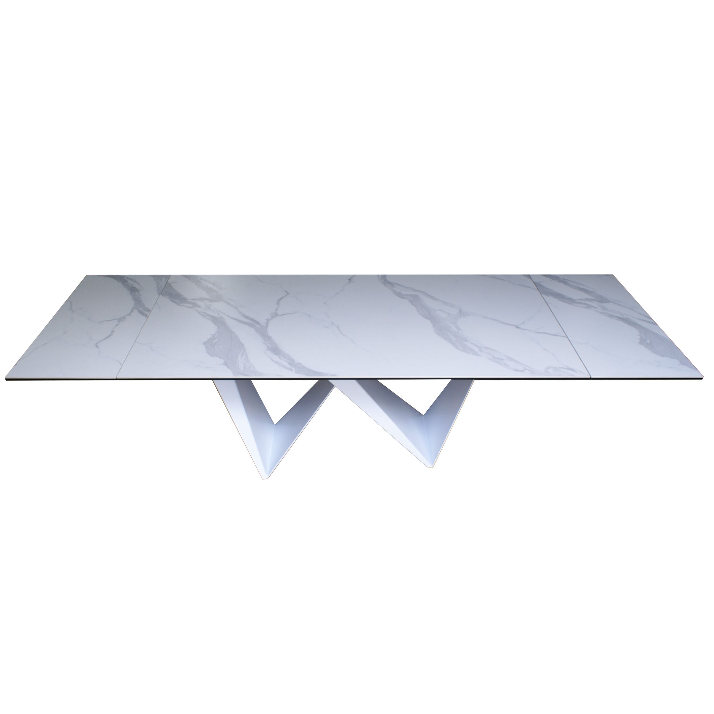 Modrest Fritz - Modern White Extendable Ceramic Dining Table