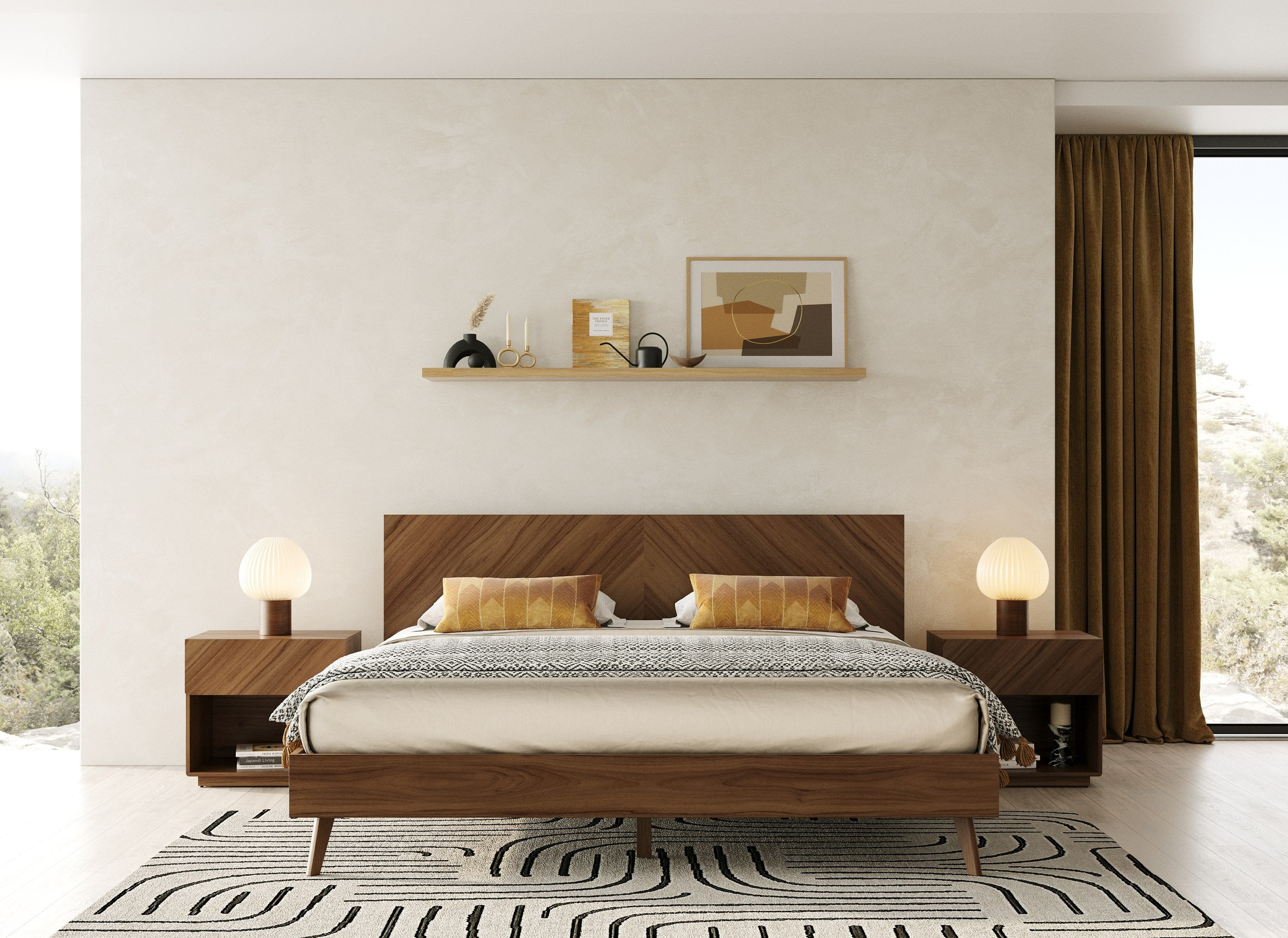Nova Domus Kamela -Modern Walnut Bed