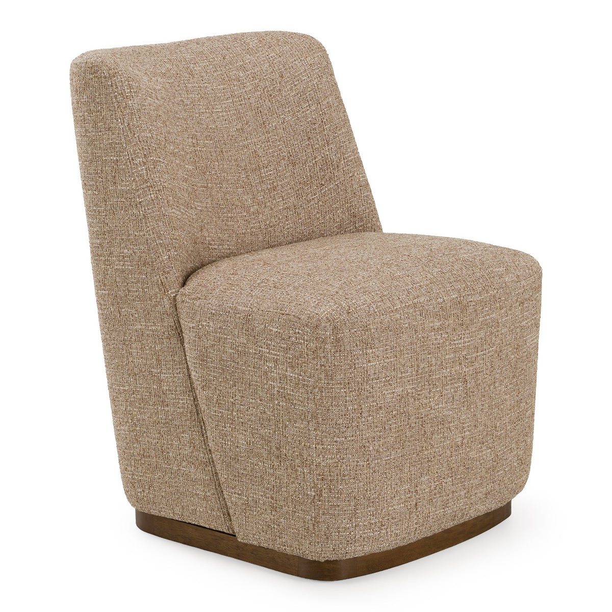 Galloway - Modern Beige Fabric + Walnut Dining Chair withCasters (Set of 2) - original 1