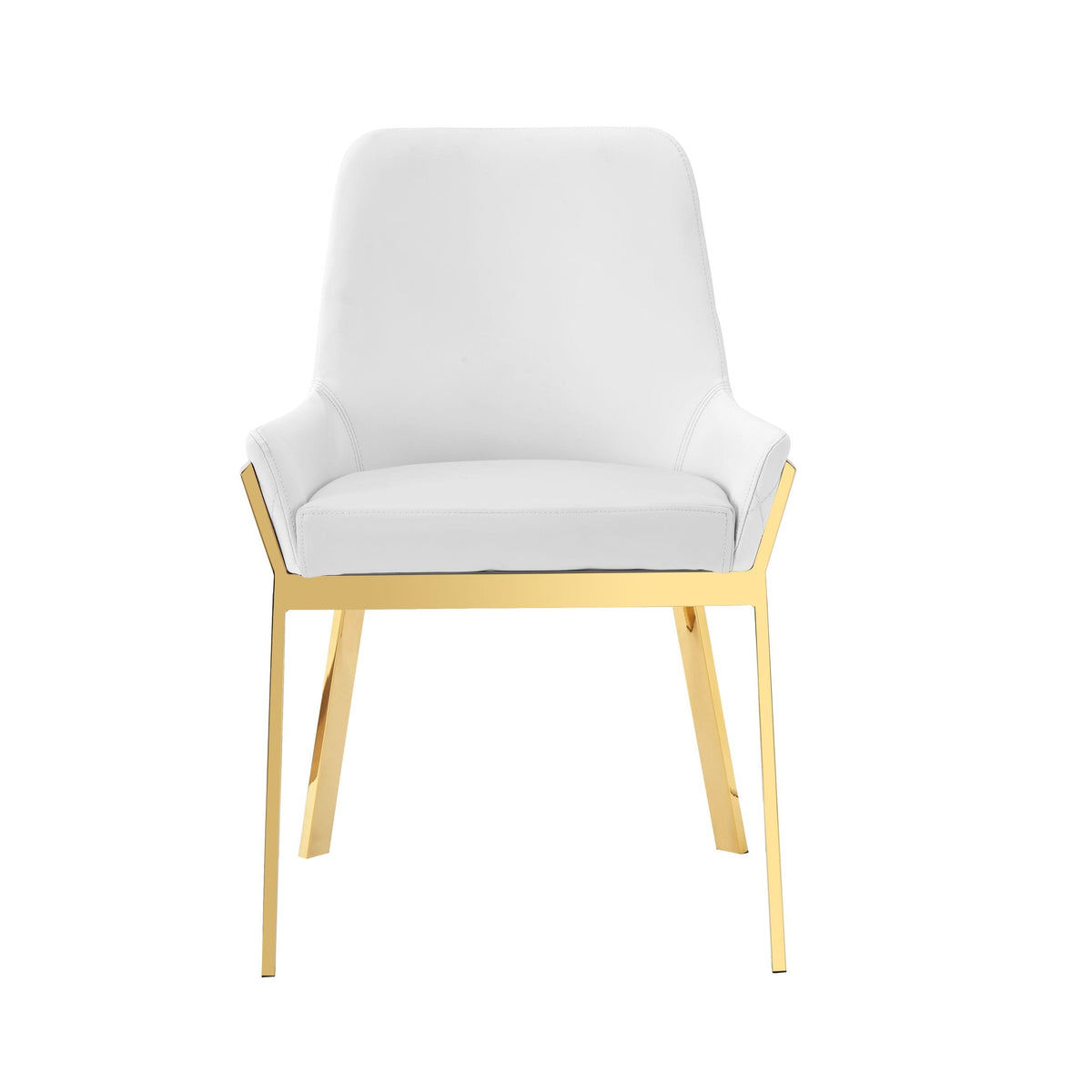Ganon - Modern White & Gold Dining Chair