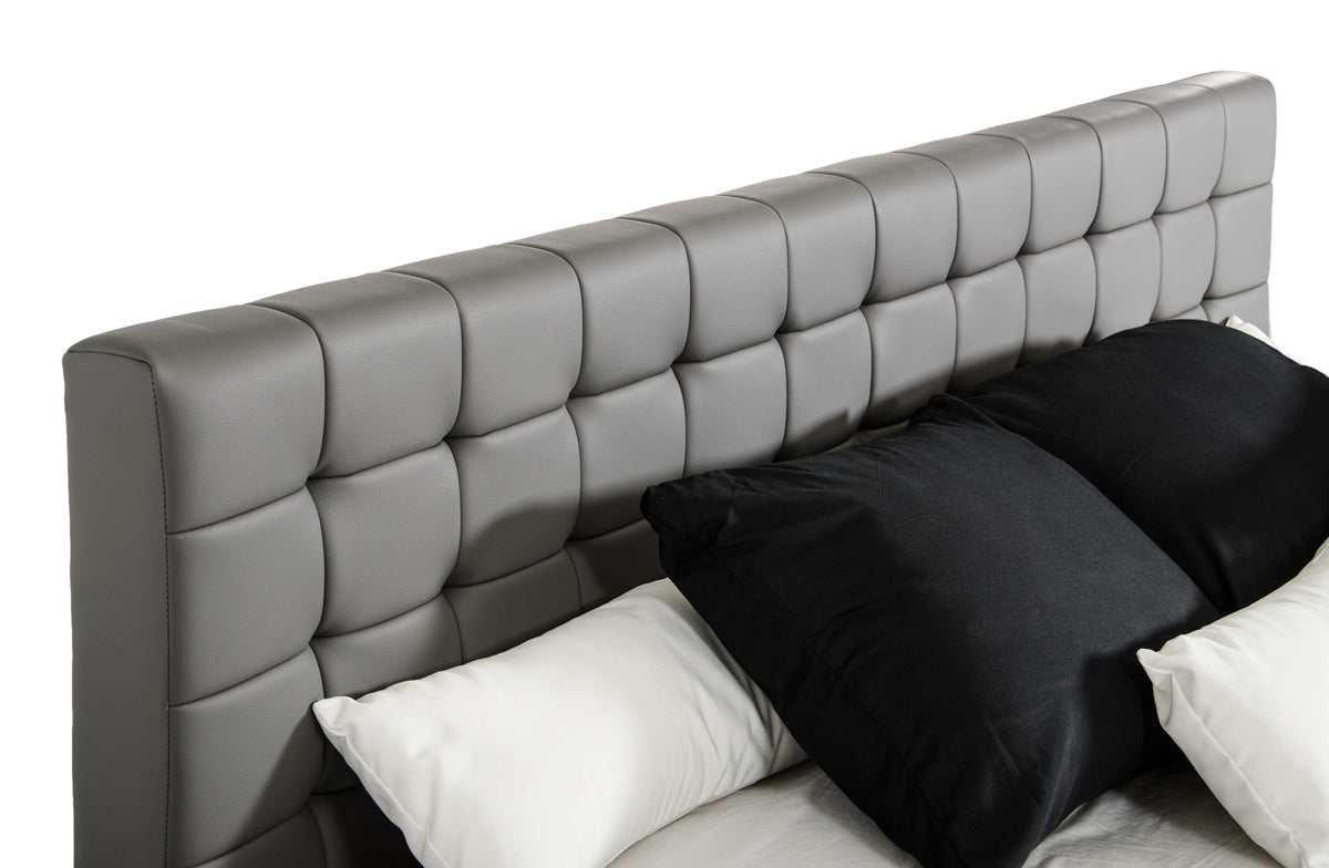 Gemma Modern Grey Leatherette Bed - original 1
