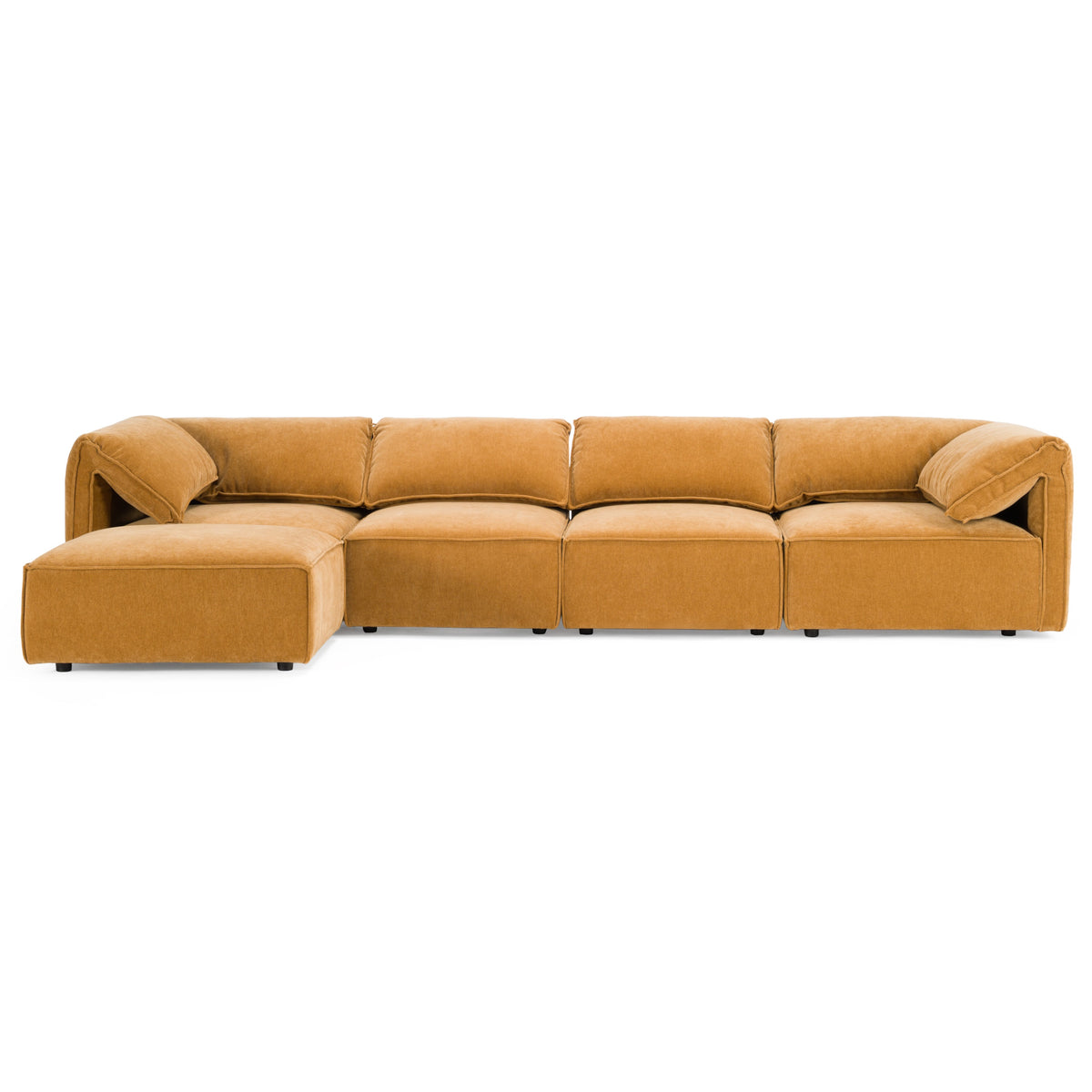 Gene - Modern Ochre Fabric Modular Sectional Sofa - original 1