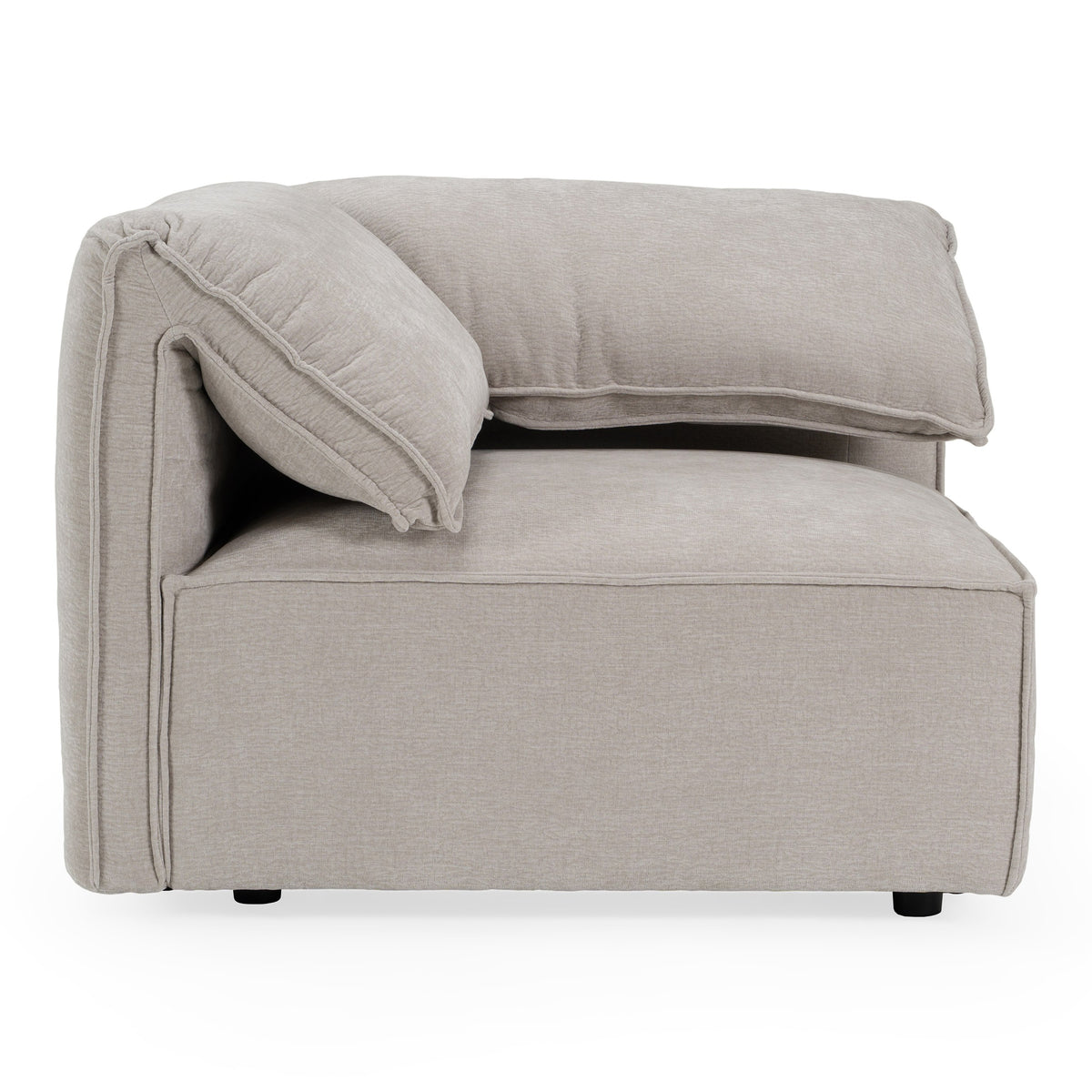 Gene - Modern Light Grey Fabric Modular Corner Sectional Seat - original 1