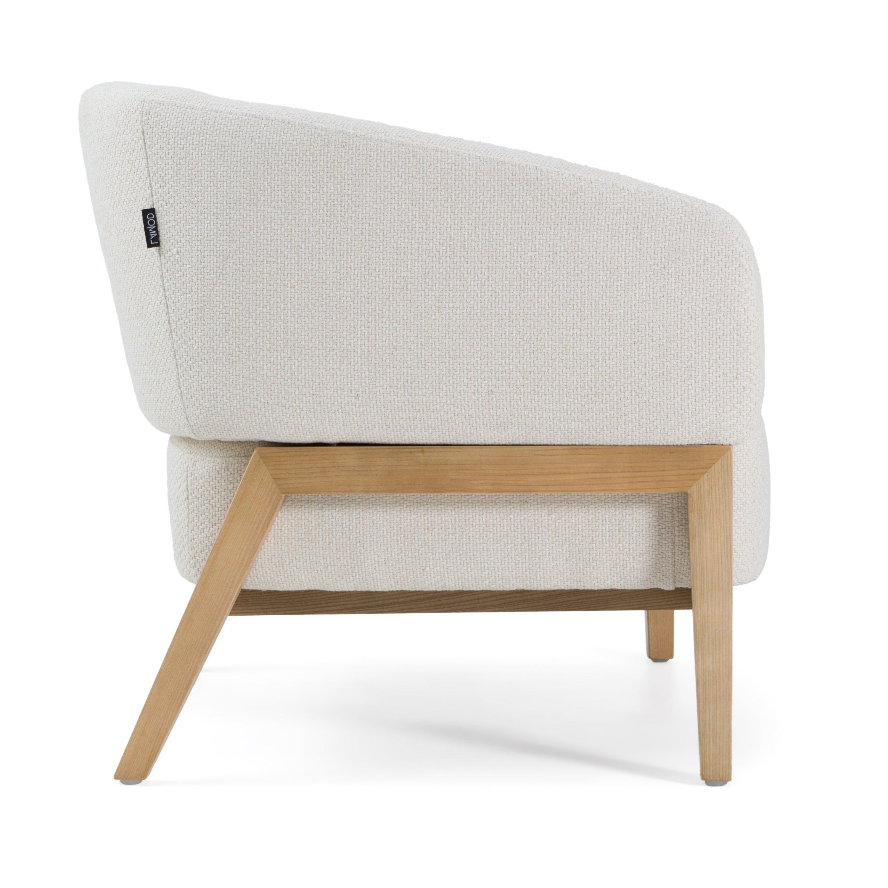 Divani Casa Giselle - Mid-Century Modern Off-White Fabric Accent Chair