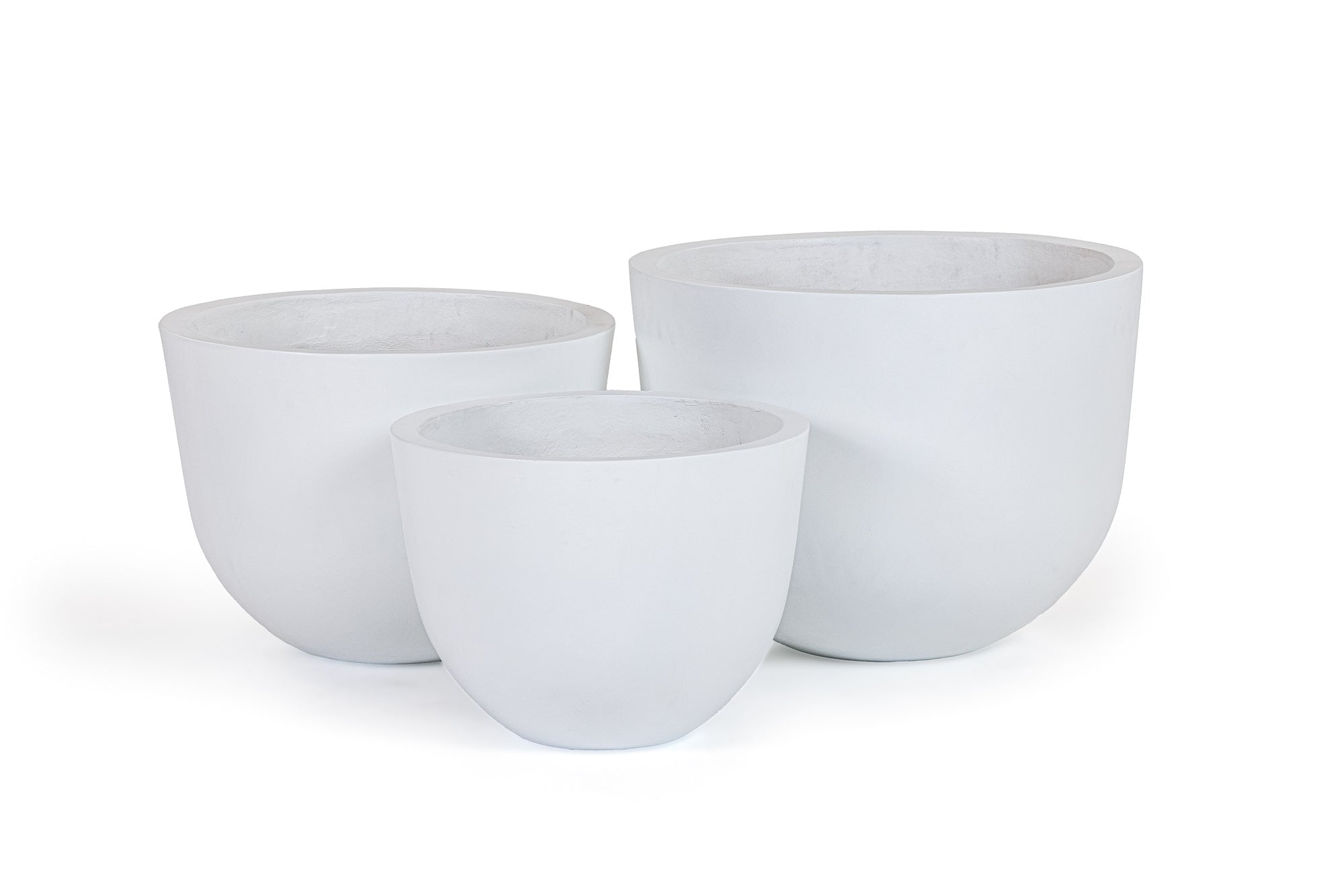 Modrest Goliad - Modern White Concrete Planters - Set of 3
