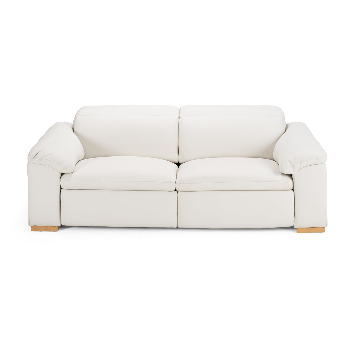 Gregory - Modern Off-White Leather Sofa w/ 2 Recliners