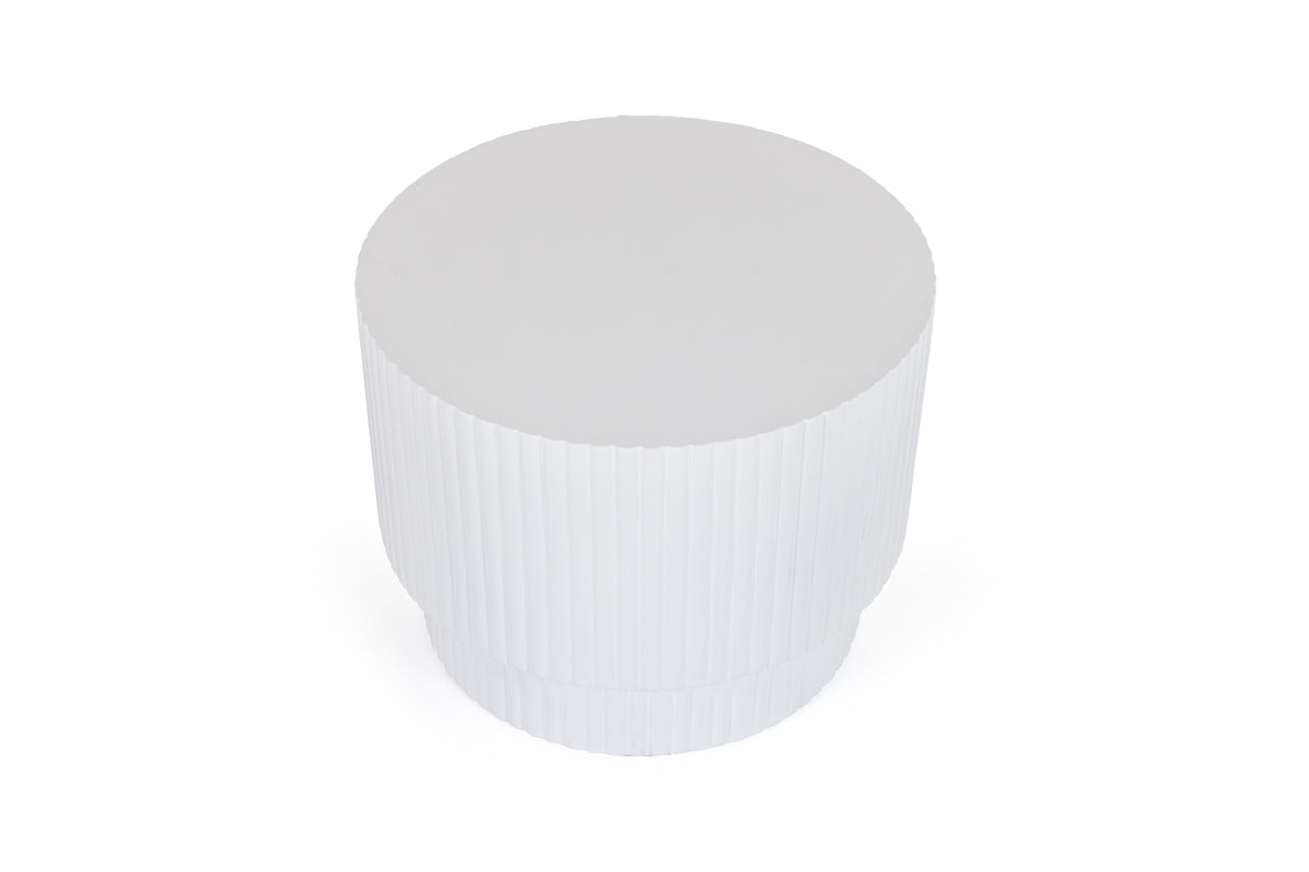 Gruver - Modern White Concrete End Table