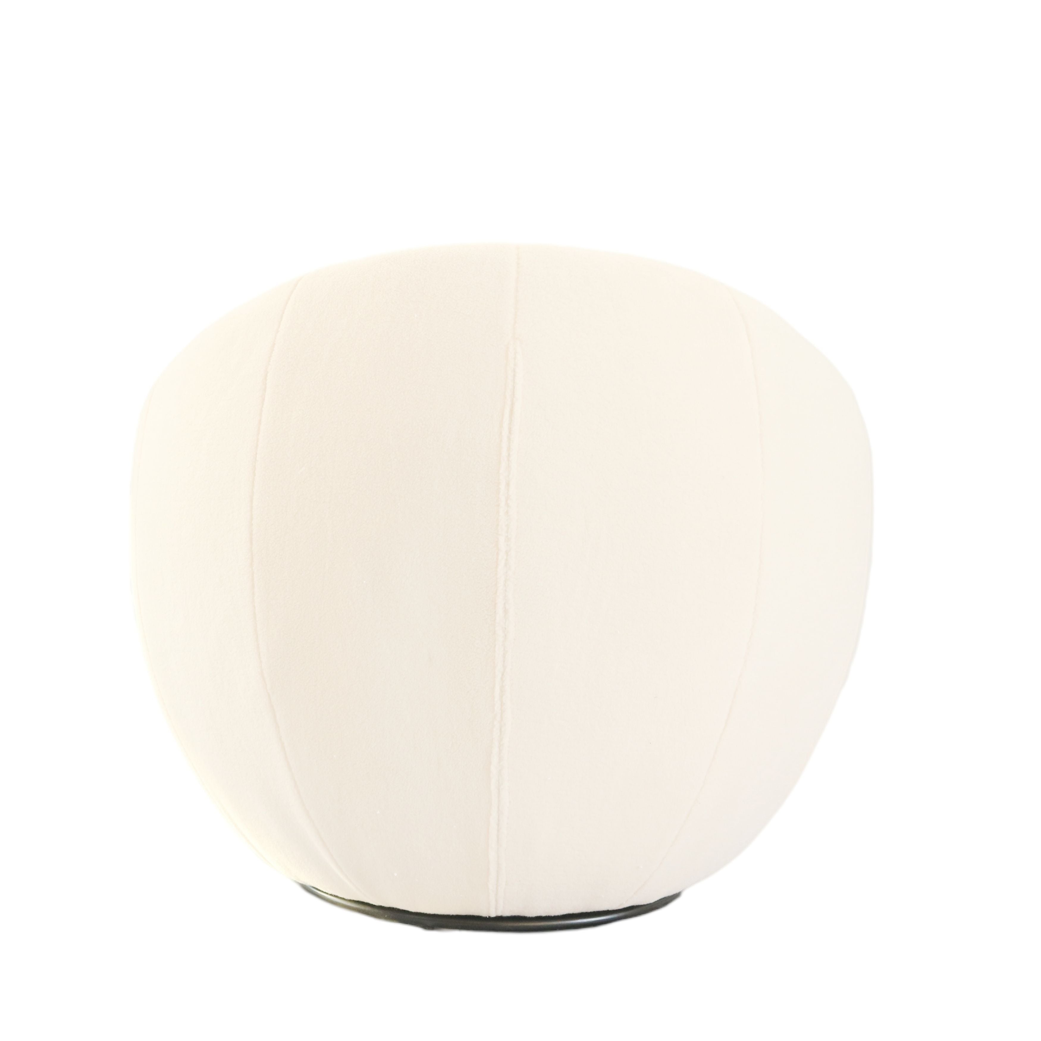 Modrest Gypsum - Modern White Swivel Accent Chair
