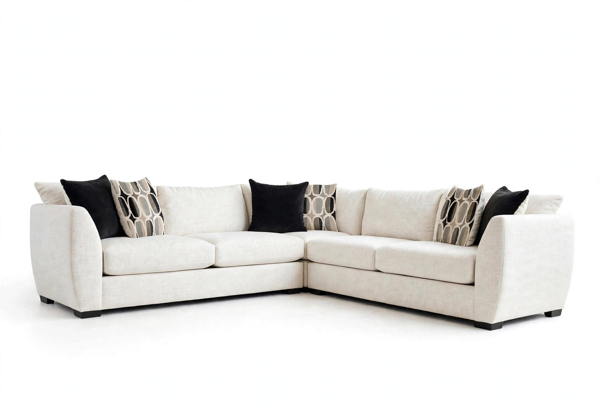 Behold Linen Chenille Sectional on white background