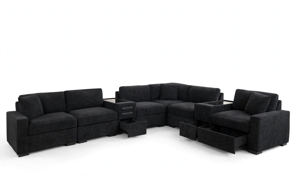 Onyx Reserve 8-Piece Modular Sectional - AI premium white background