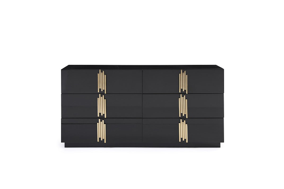 Modrest Token Modern Black & Gold 4-Piece Bedroom Set