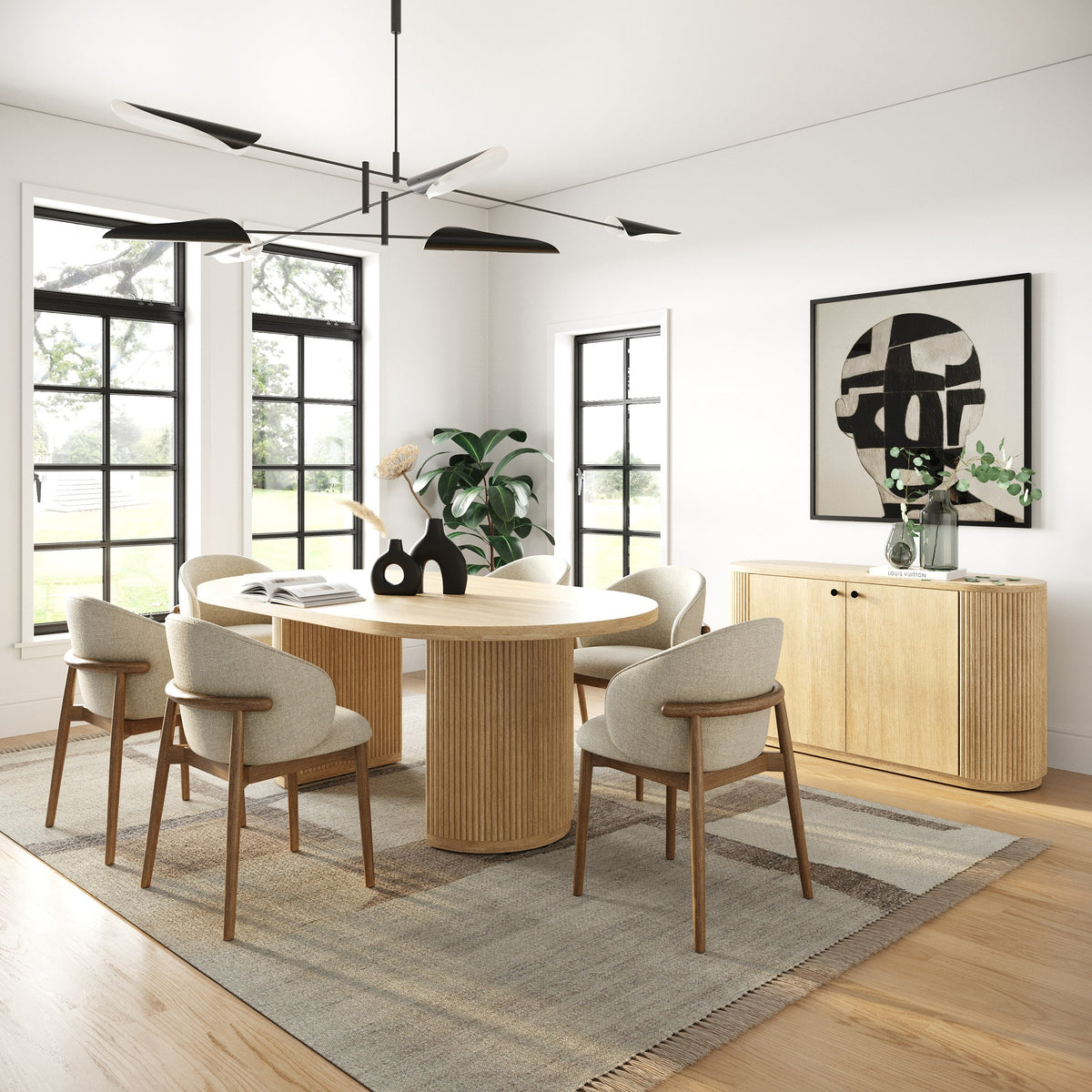Jacobson - Modern Natural Acacia Oval Dining Table