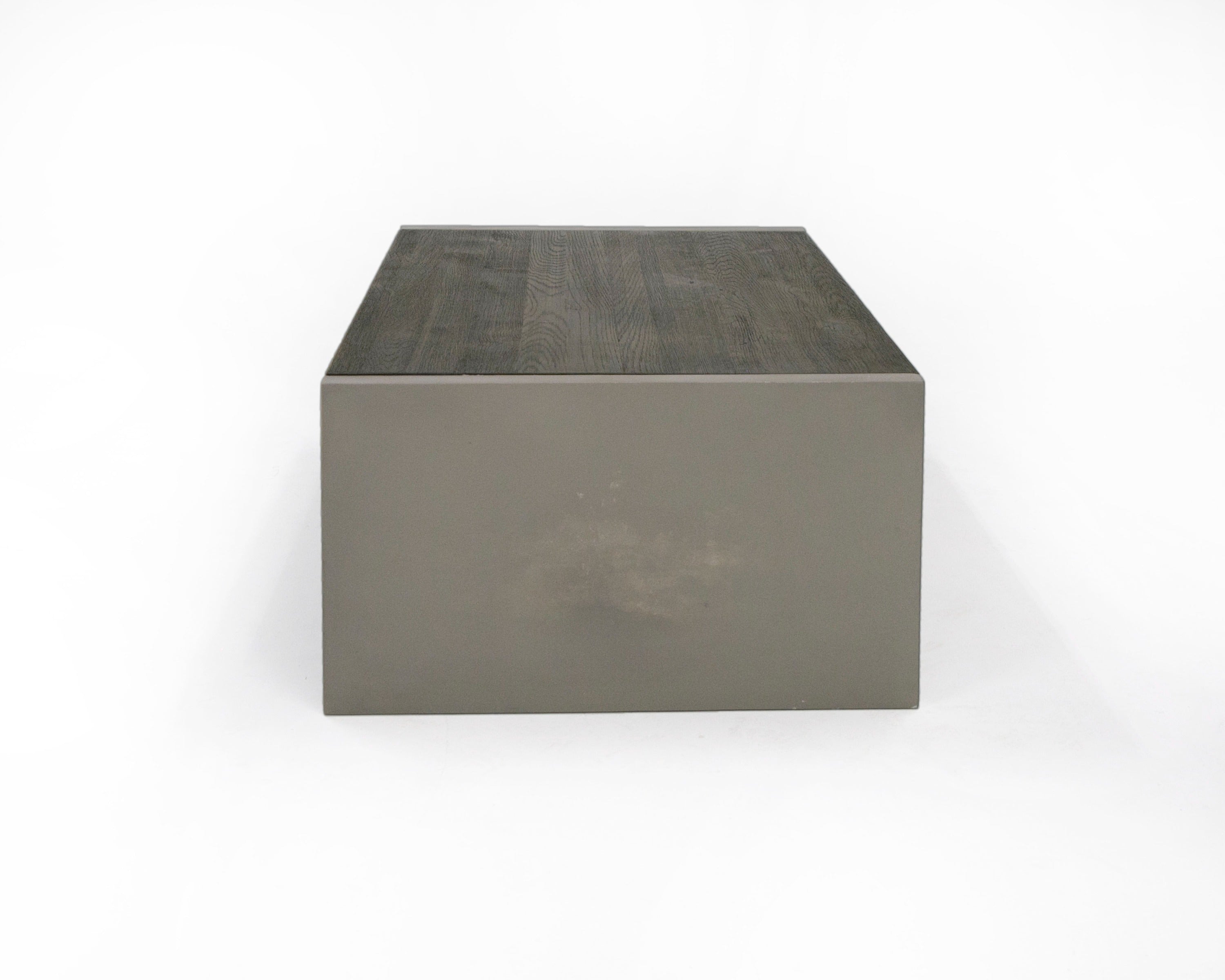 Modrest June - Modern Dark Grey Concrete & Walnut Coffee Table