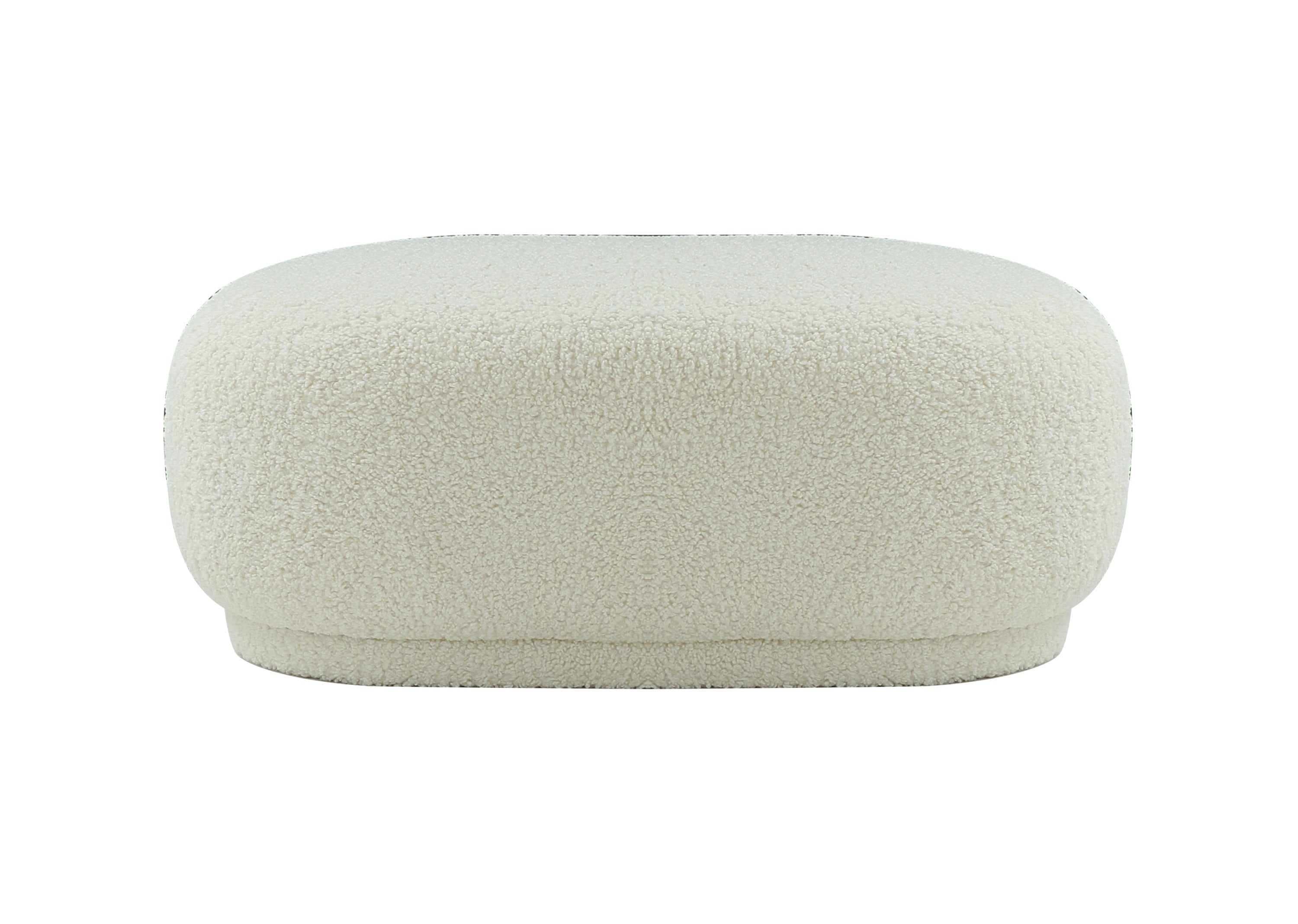 Divani Casa Kael - Contemporary White Sherpa Ottoman