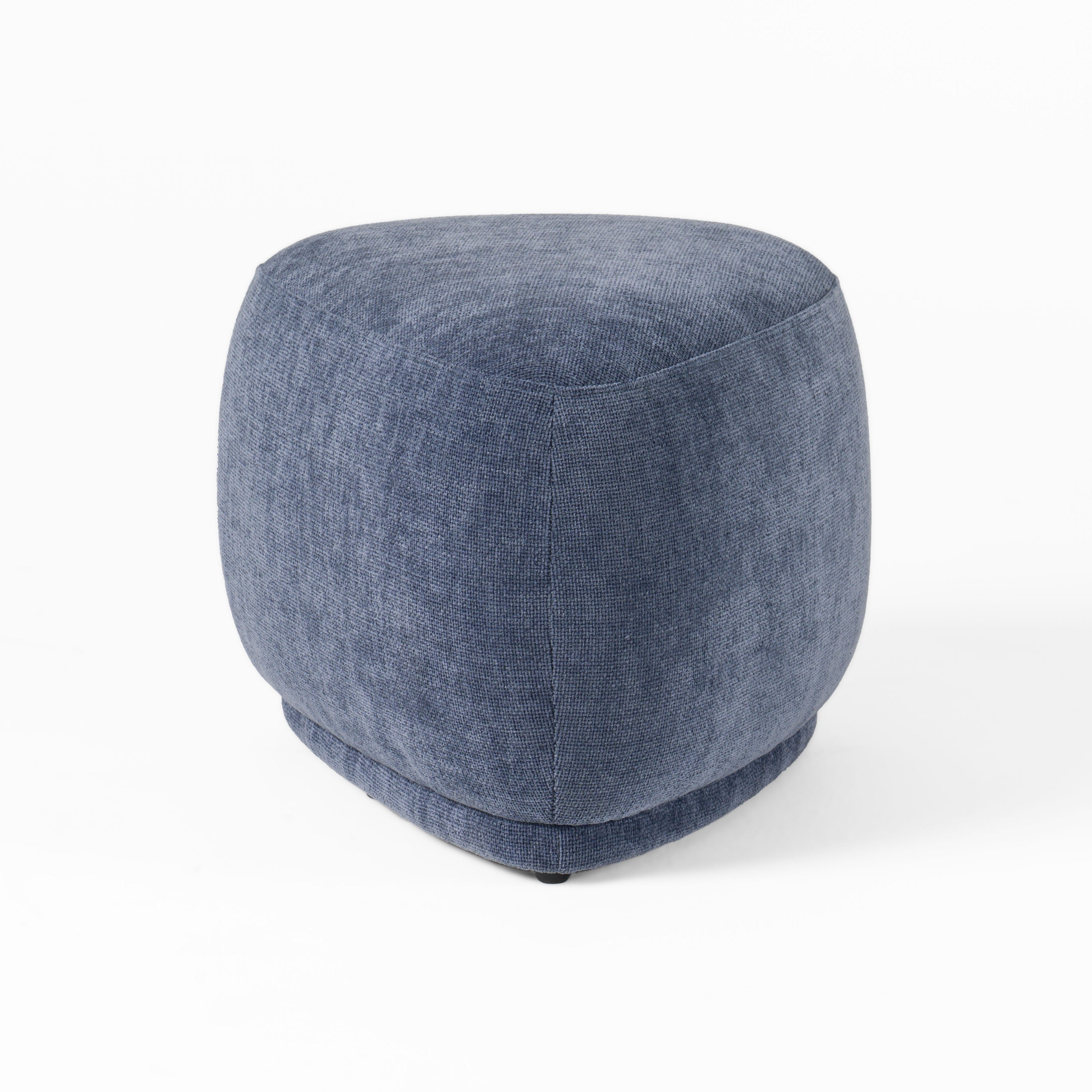 Divani Casa Kinsey - Modern Blue Small River Rock Ottoman