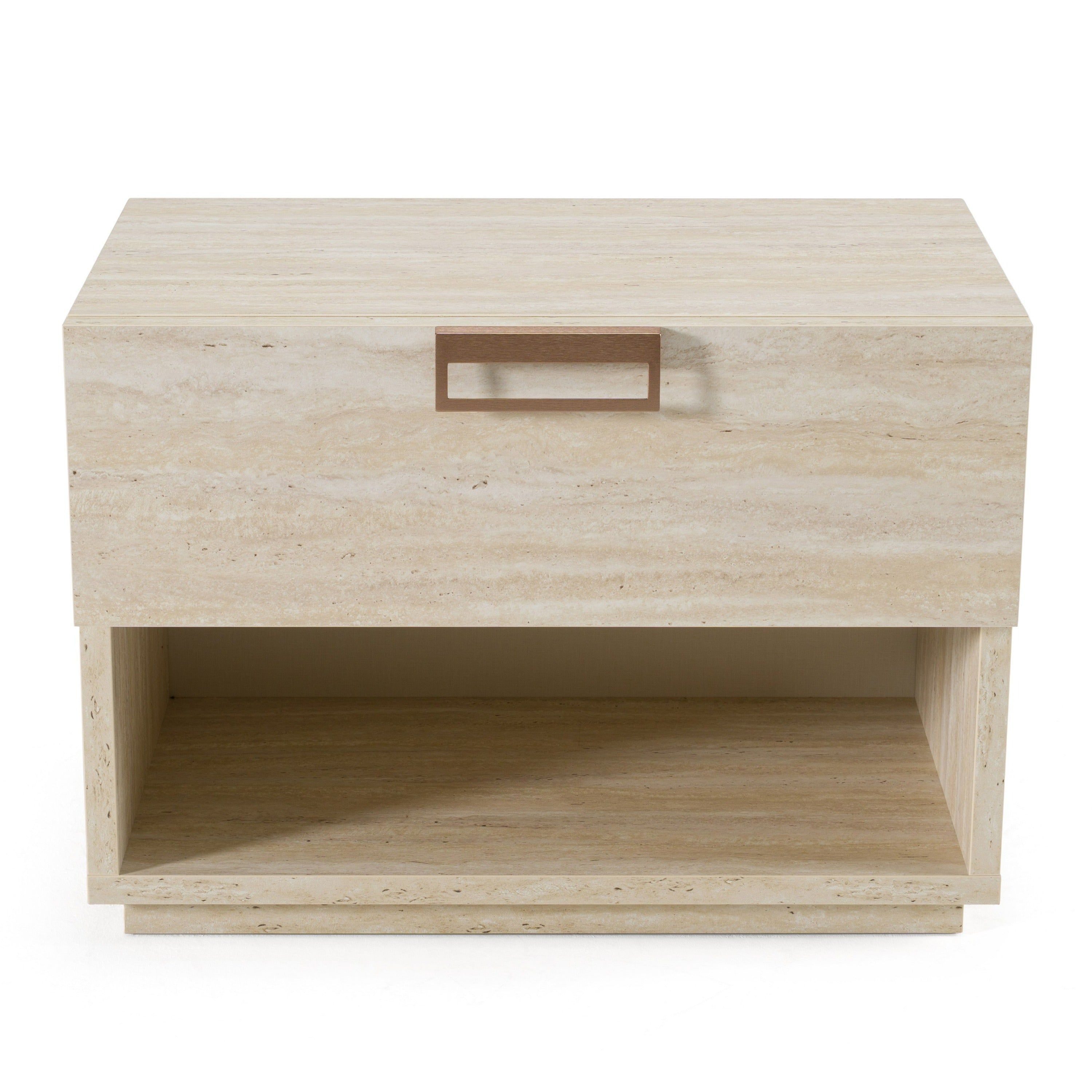 Lamod Italia Lago - Modern Faux Travertine Nightstand