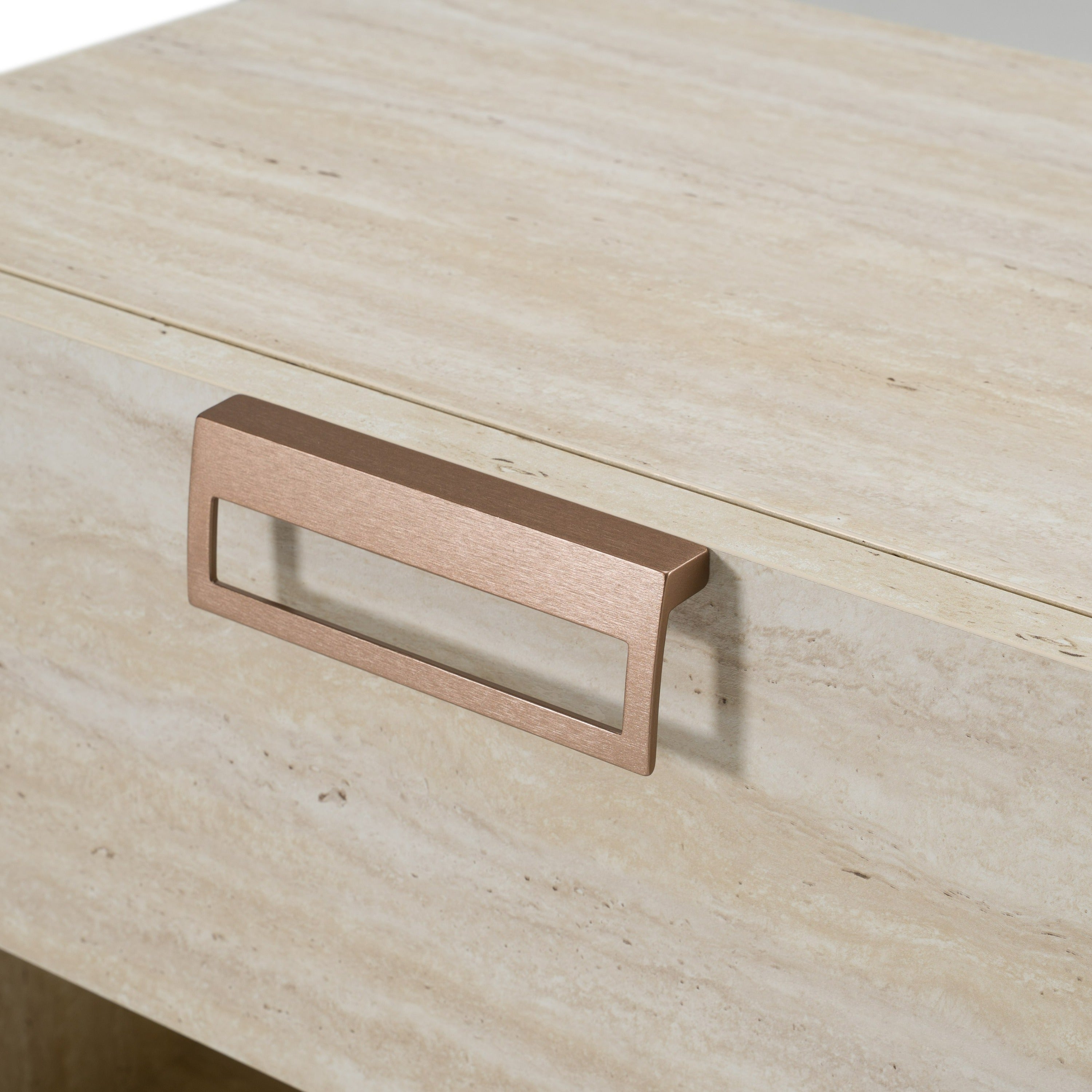 Lamod Italia Lago - Modern Faux Travertine Nightstand