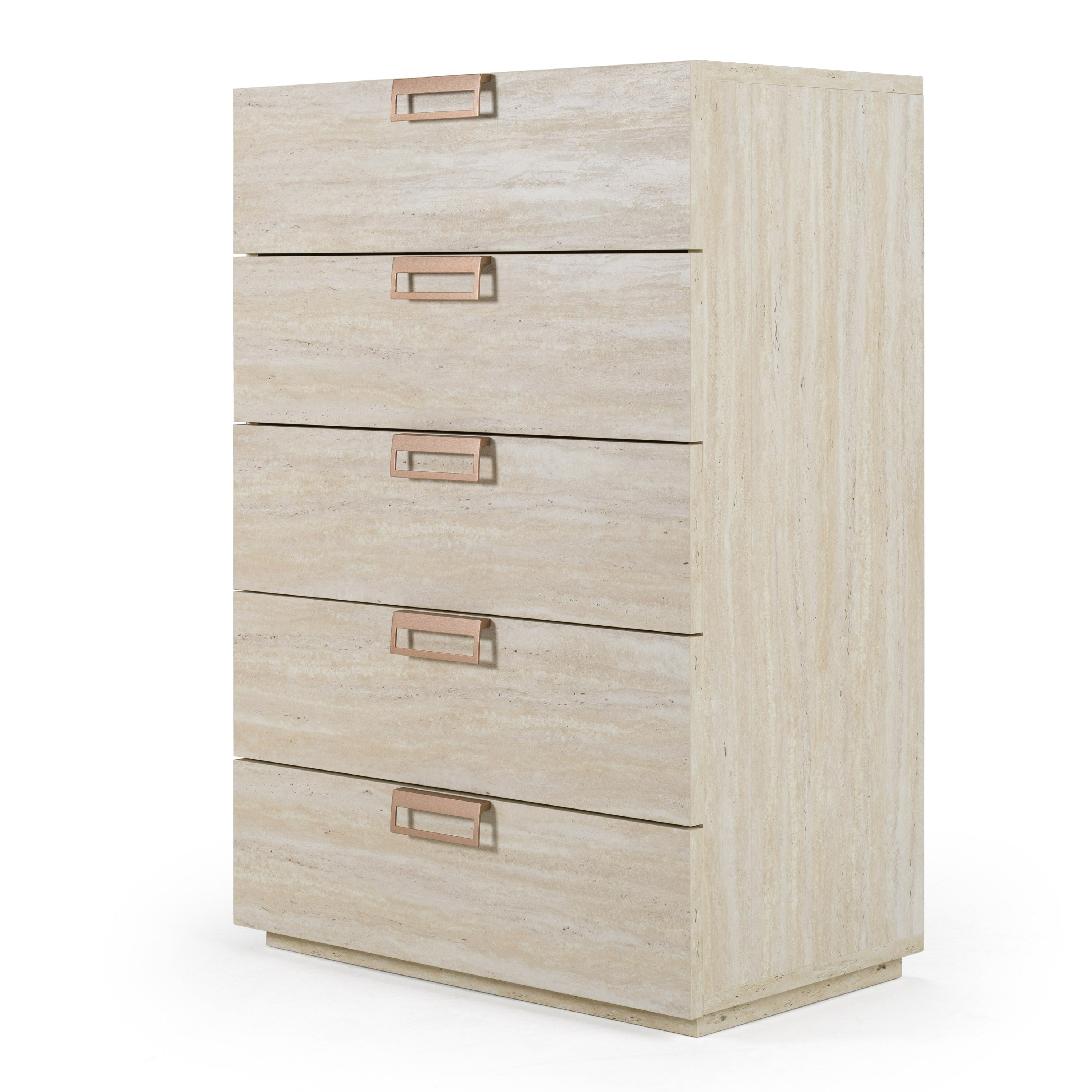 Lamod Italia Lago - Modern Faux Travertine Chest