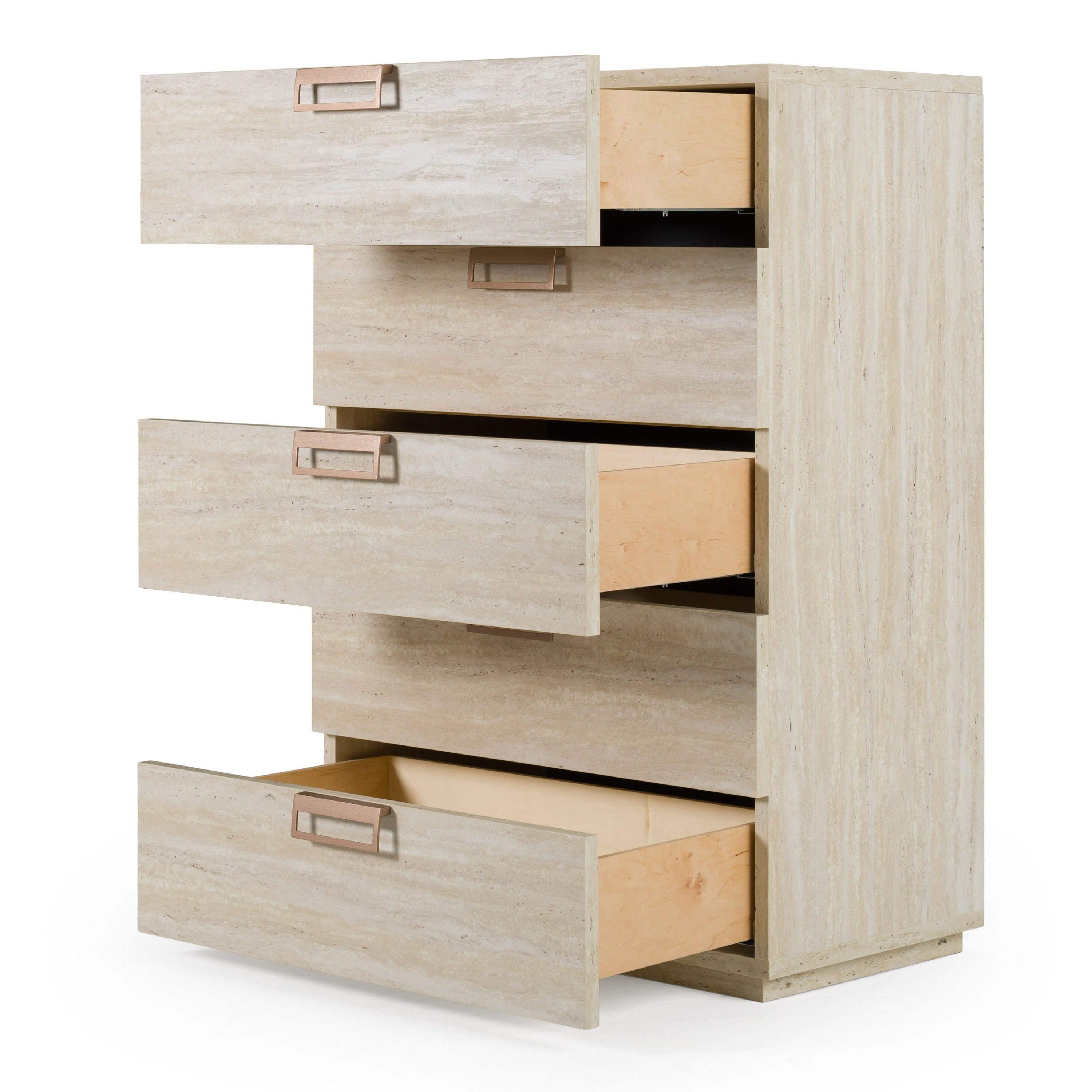 Lamod Italia Lago - Modern Faux Travertine Chest