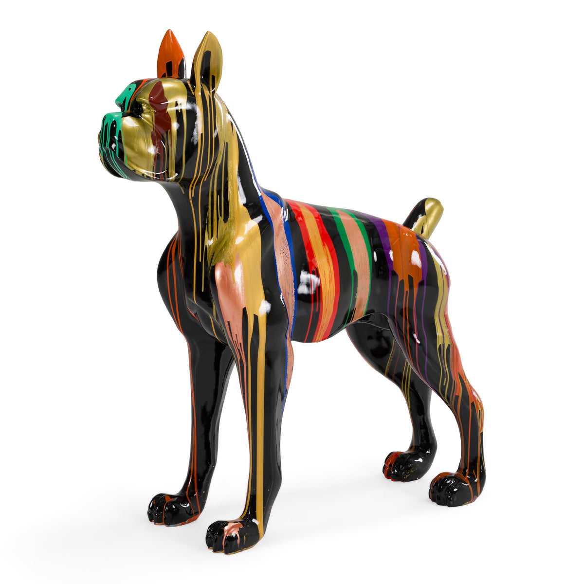 Large Dog - Black + Multi-Color Sculpture - original 1