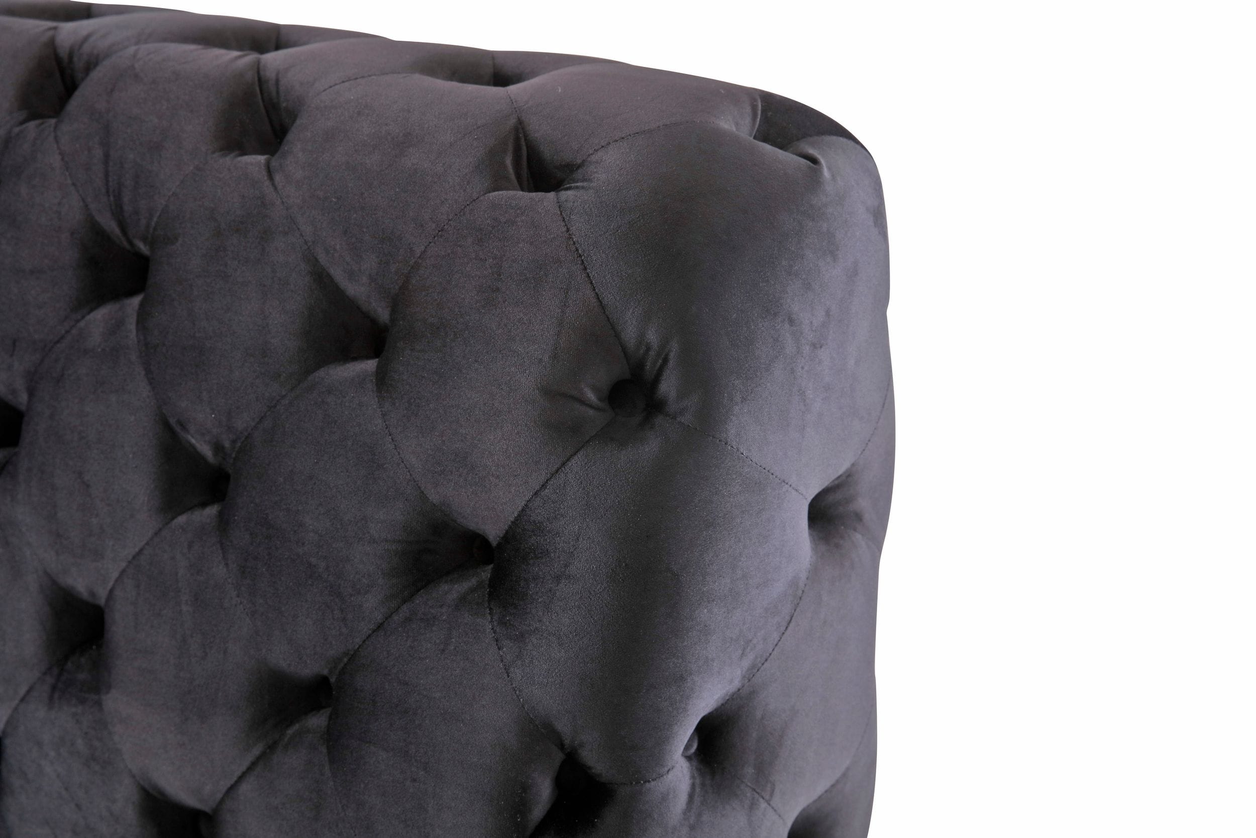 Modrest Legend - Modern Black Velvet & Rosegold Bed