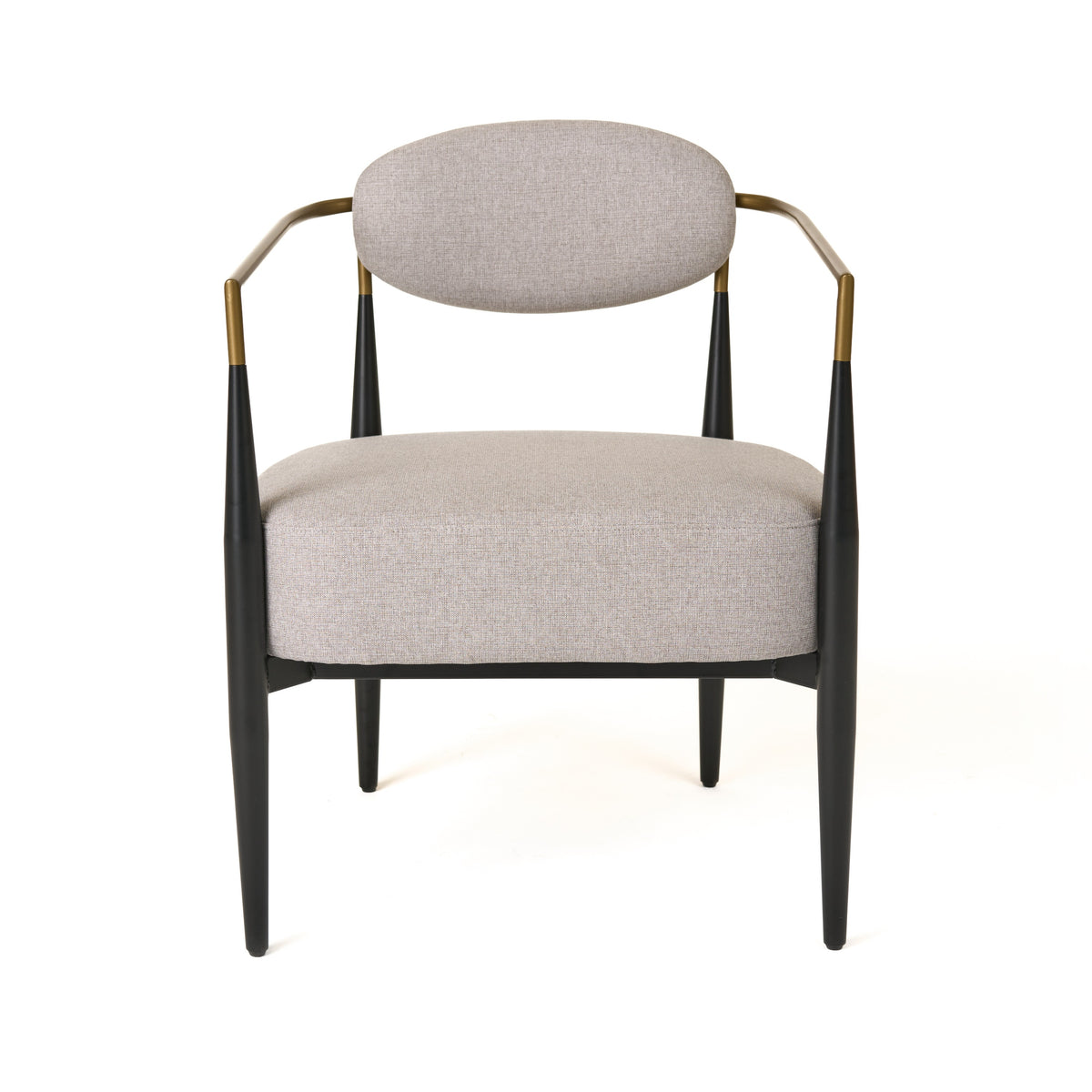 Liberty - Modern Beige Fabric + Black & Gold Accent Chair