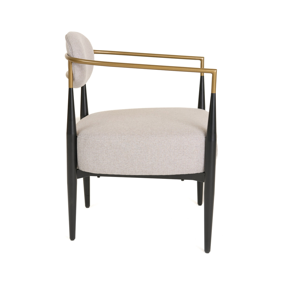 Liberty - Modern Beige Fabric + Black & Gold Accent Chair
