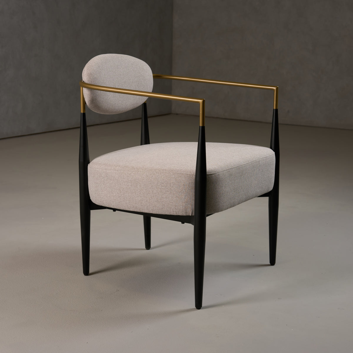 Liberty - Modern Beige Fabric + Black & Gold Accent Chair